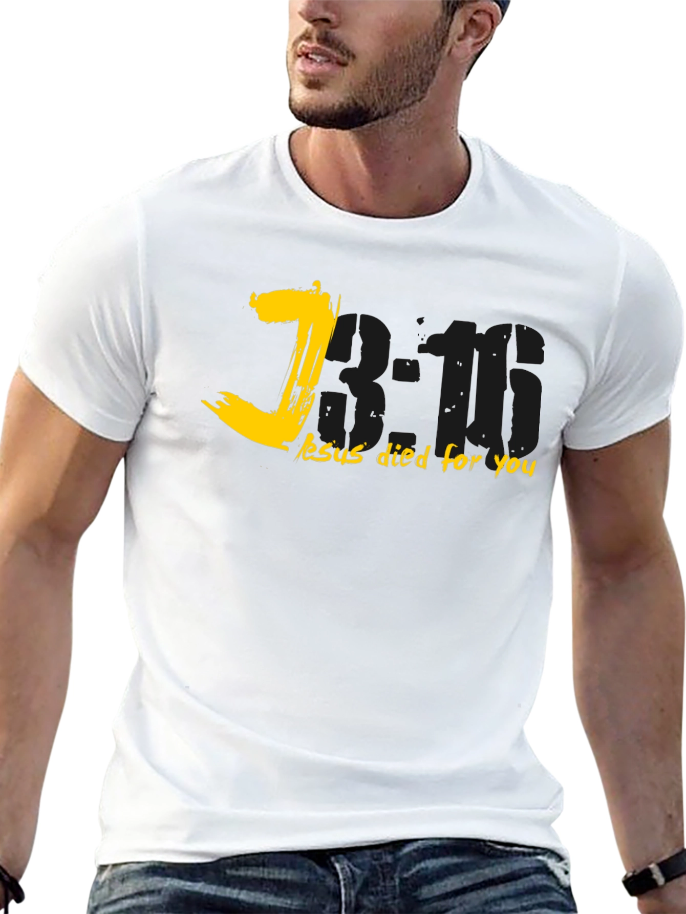 John 3:16 Black Christian T-Shirt