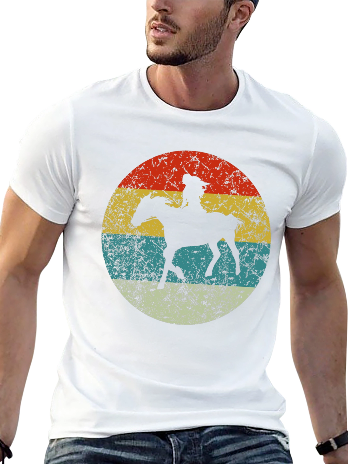 Retro Cowboy Horse T-Shirt - Western Style Tee