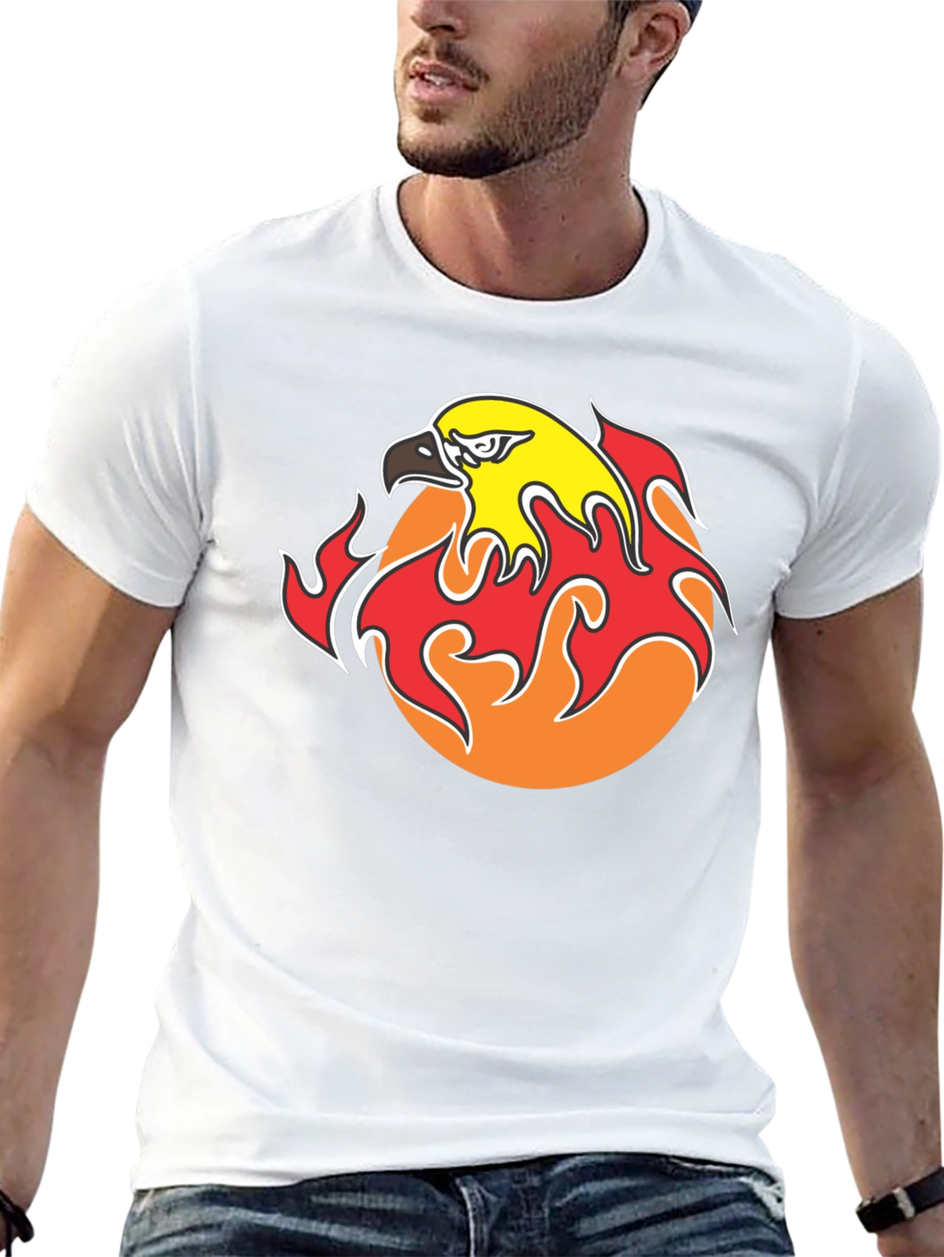 Flaming Eagle Graphic Black T-Shirt