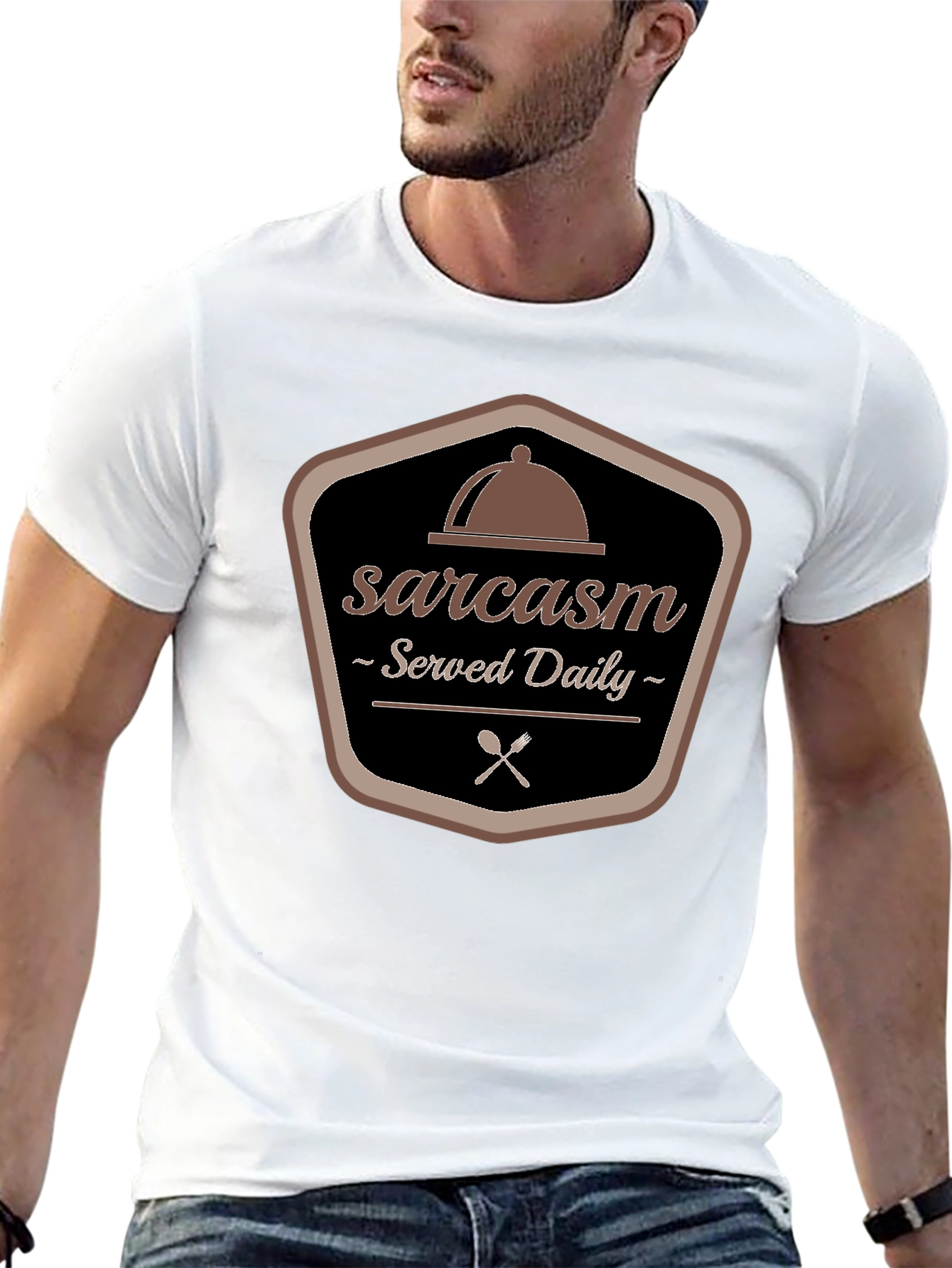 Sarcasm Served Daily Graphic Tee - Black T-Shirt