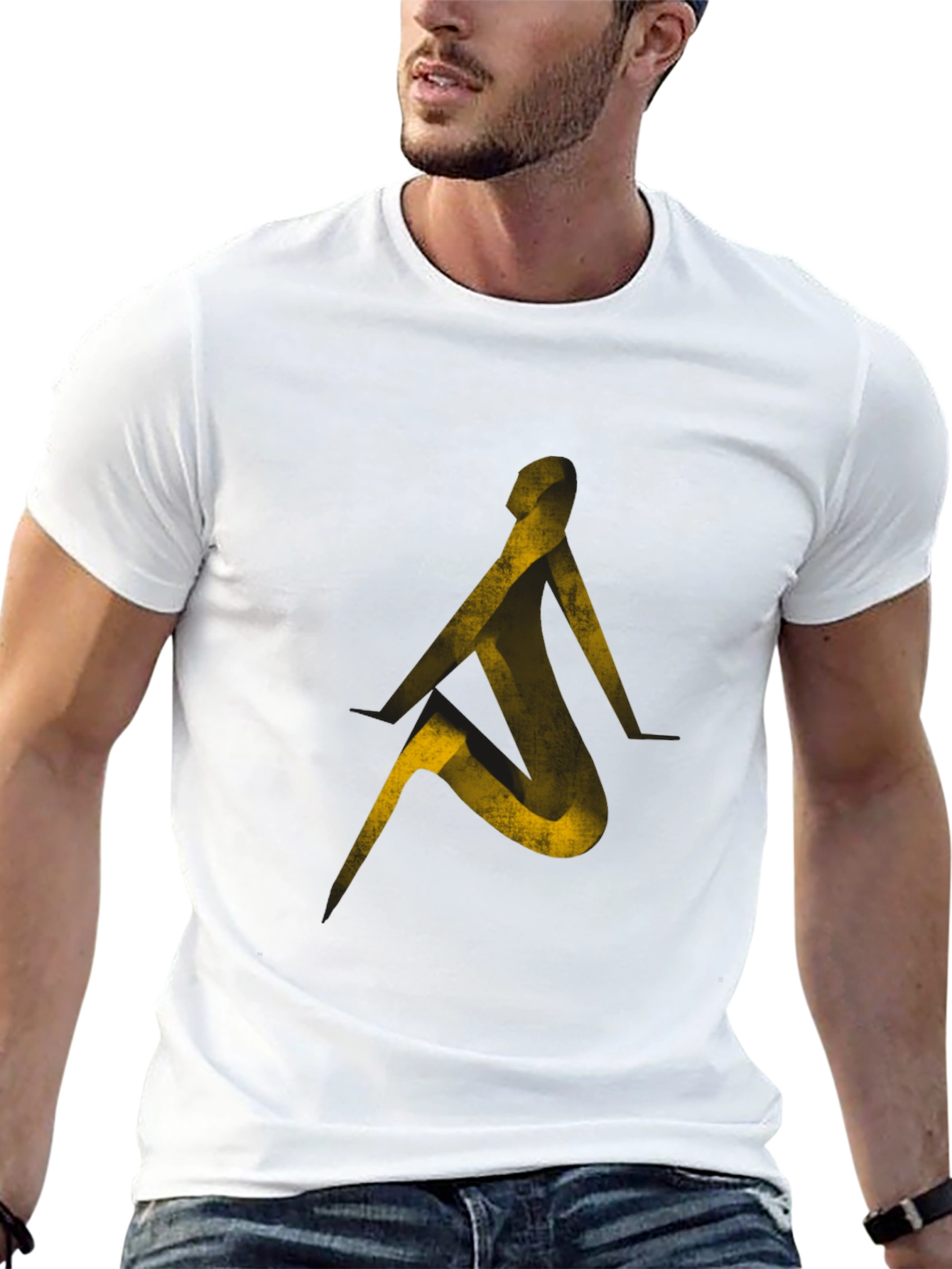 Abstract Silhouette Graphic Tee - Black
