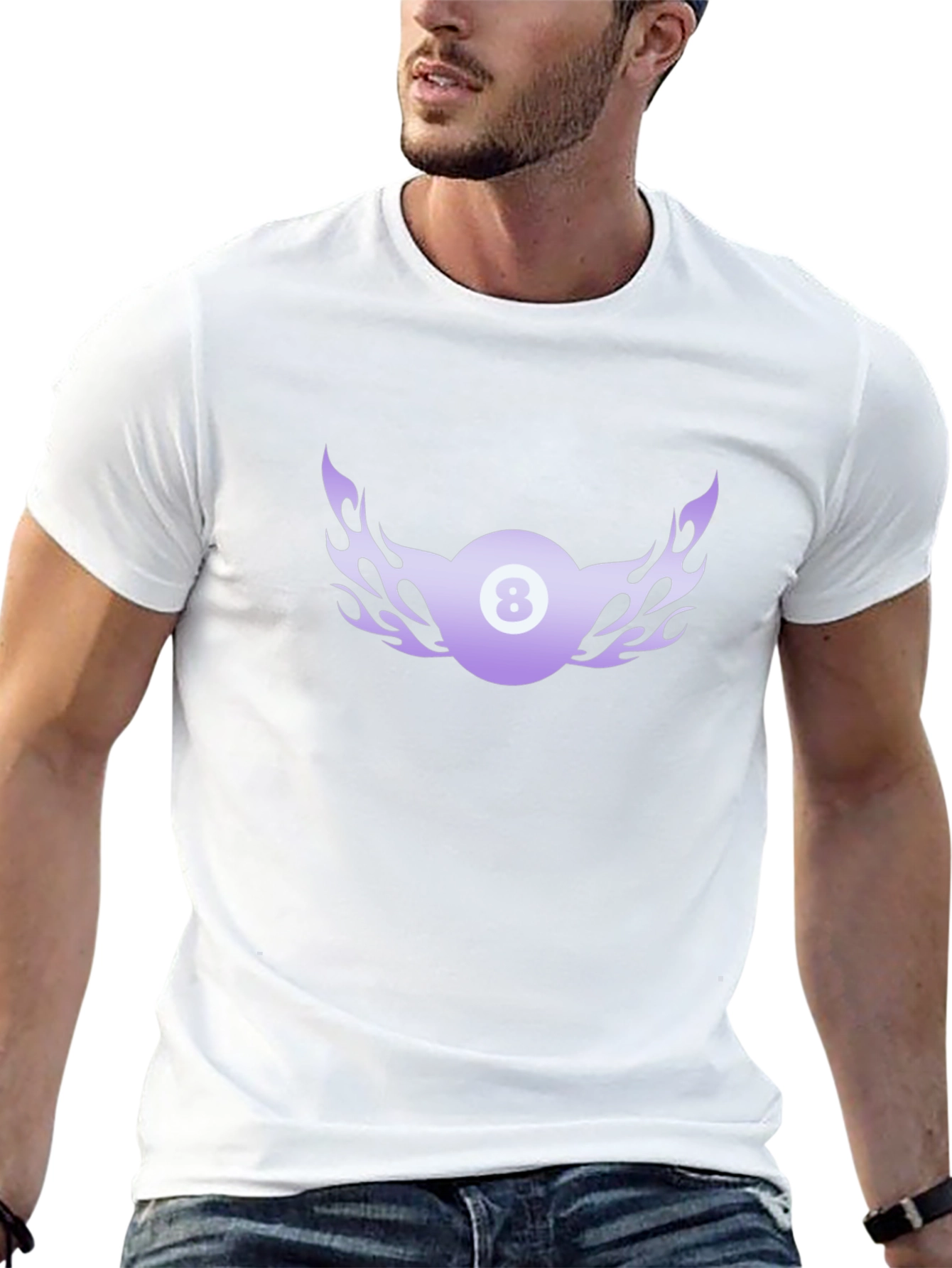 Flaming 8 Ball Graphic Tee - Cool Billiards Shirt