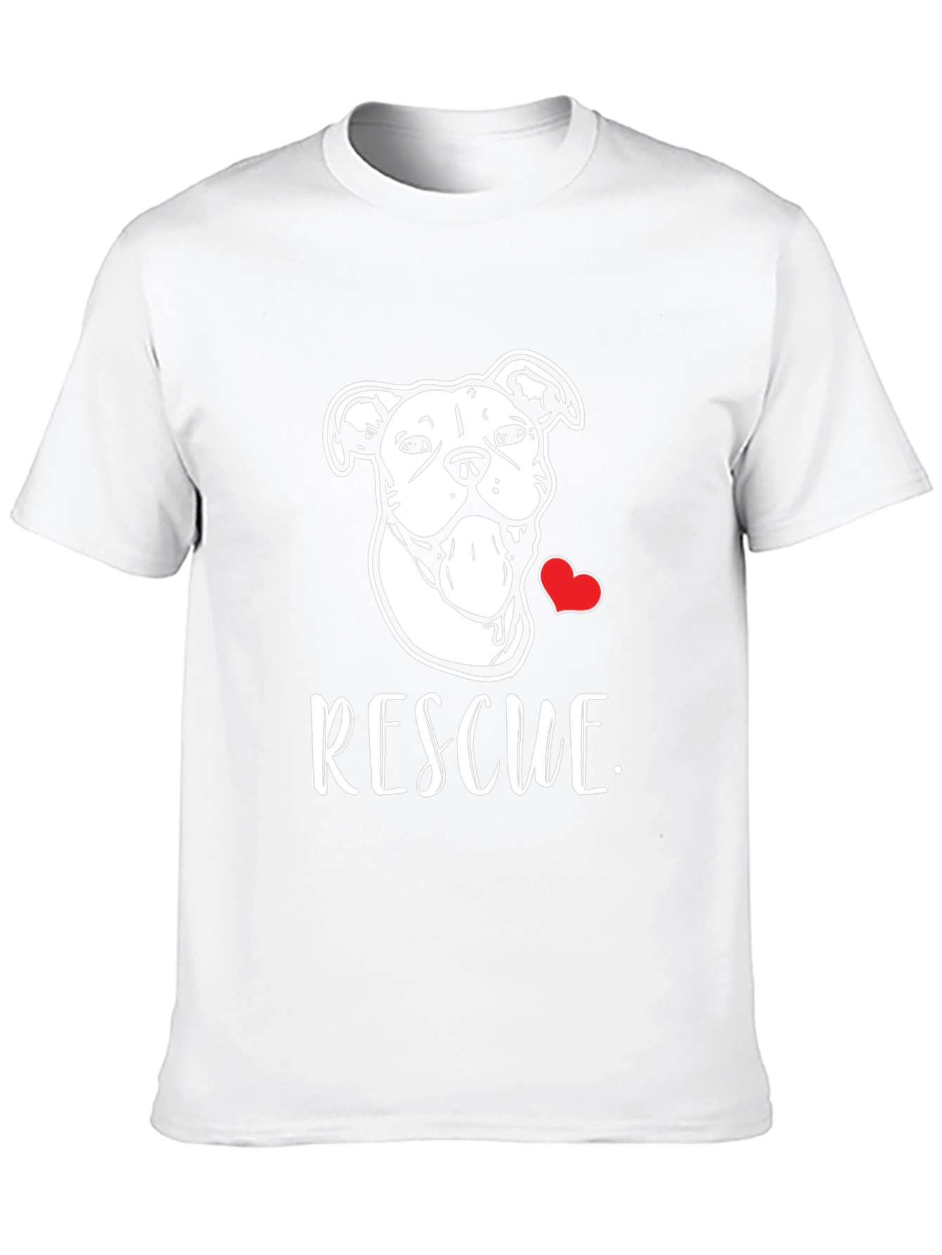 Rescue Dog T-Shirt - Heart & Pittie Design