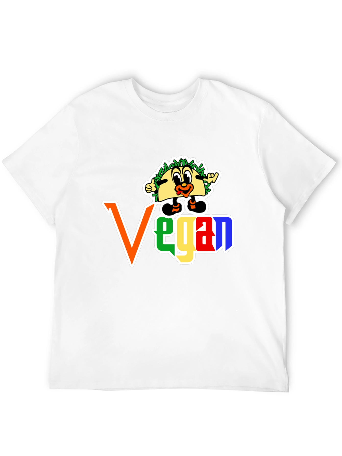 Vegan Taco Cartoon Graphic T-Shirt