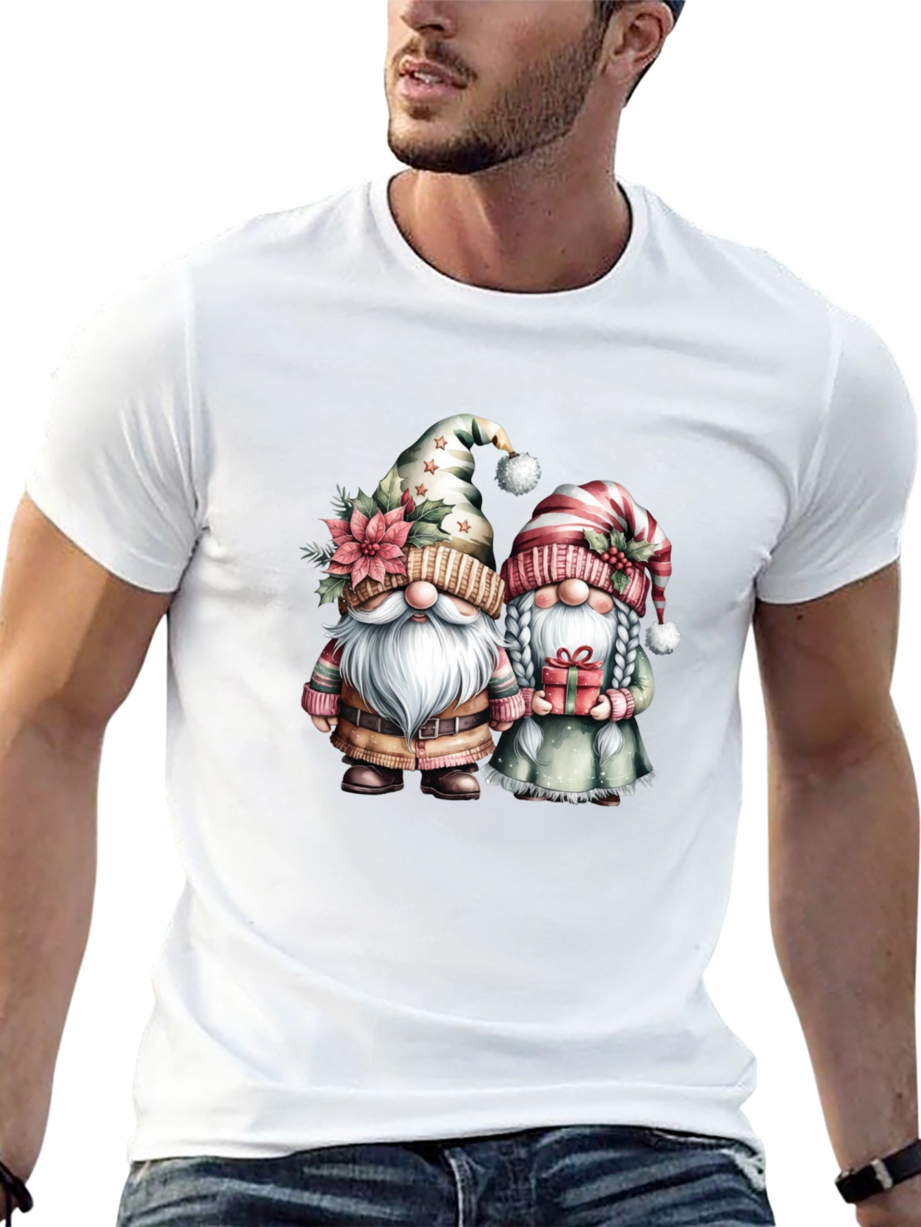 Festive Gnome Couple T-Shirt