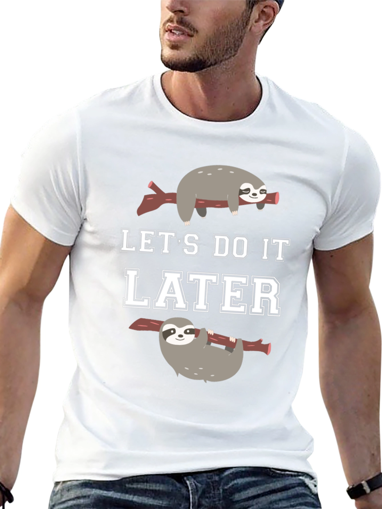 Lets Do It Later Sloth Graphic T-Shirt