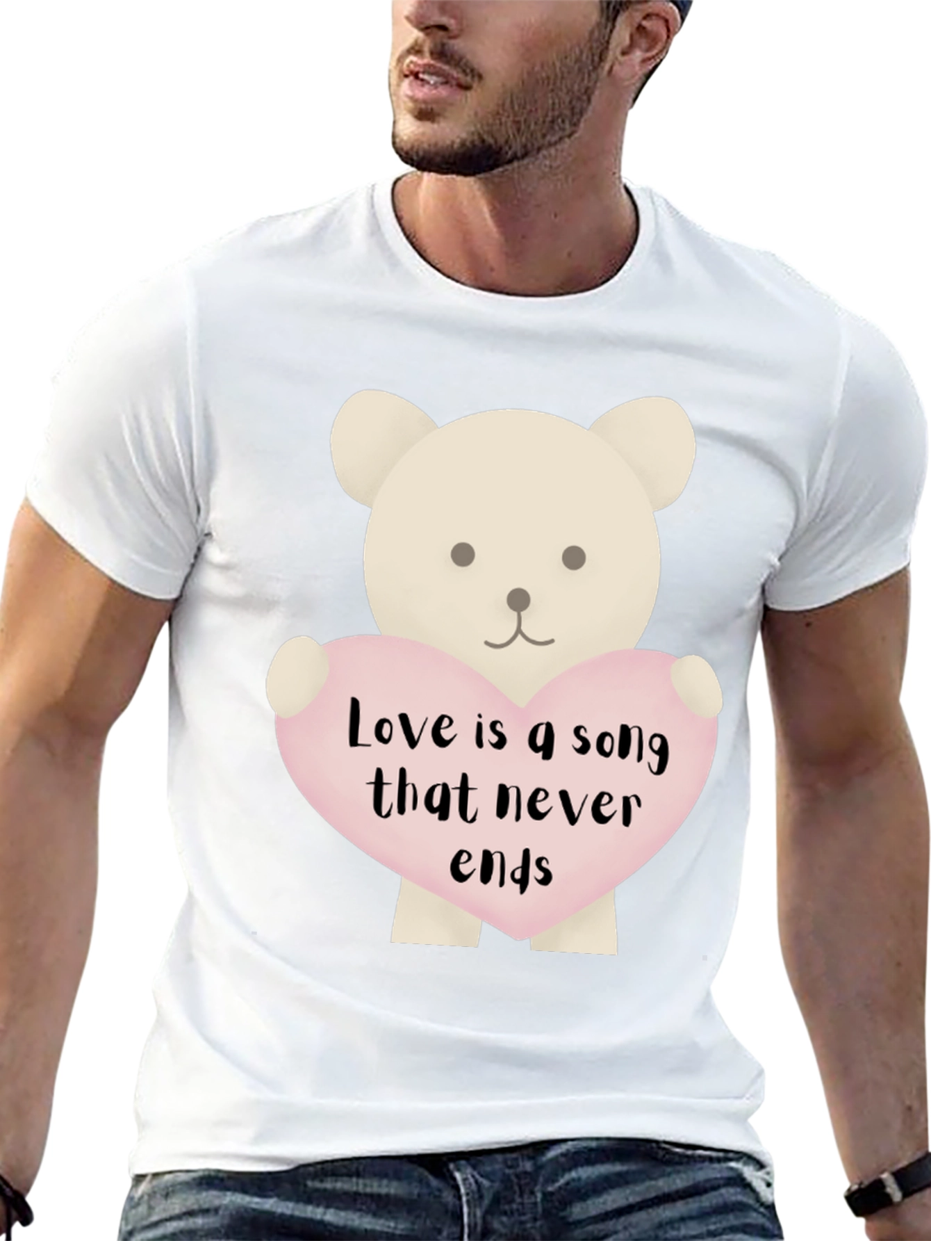 Love Song Teddy Bear Graphic T-Shirt