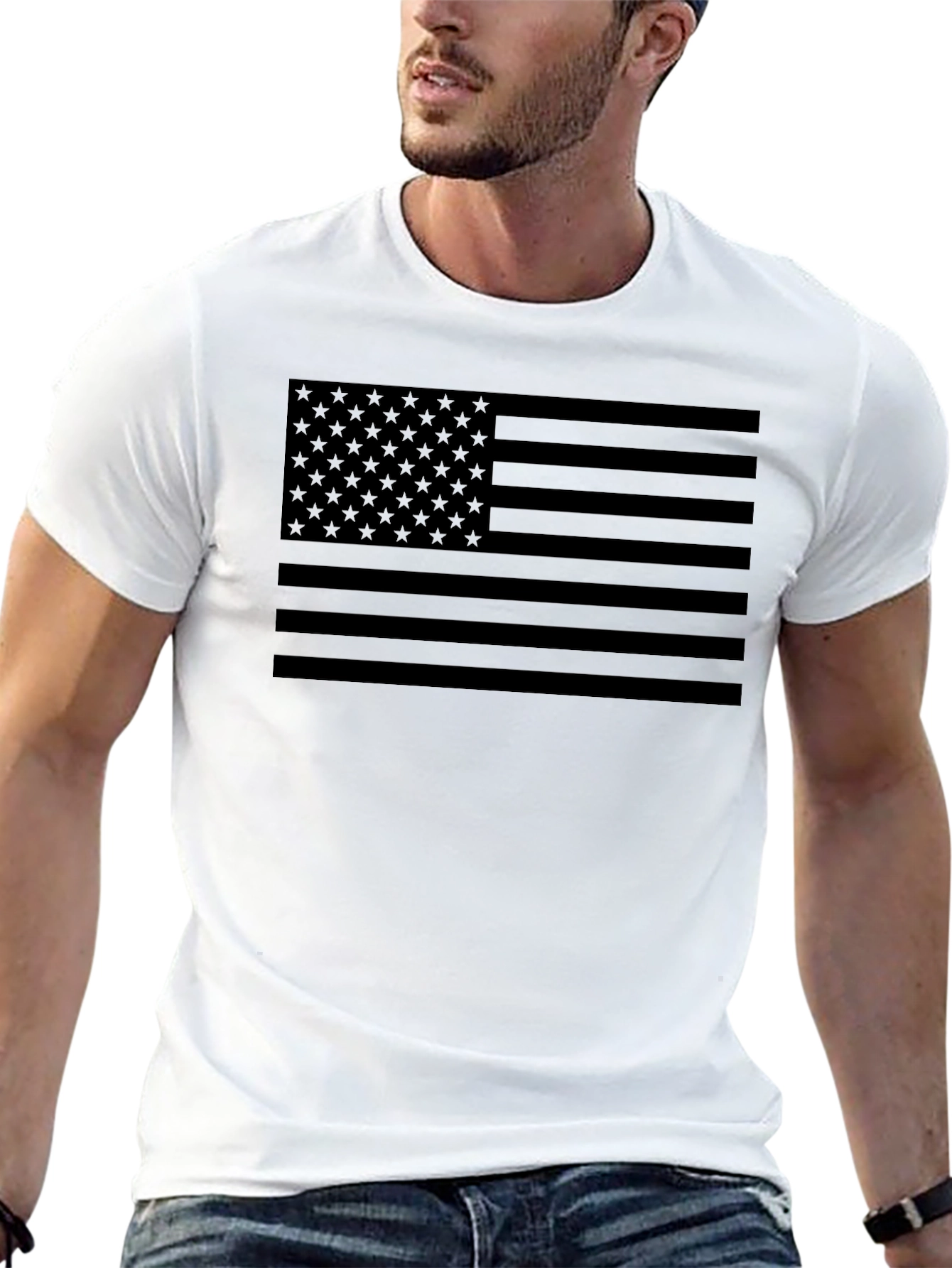 Blackout American Flag Graphic T-Shirt