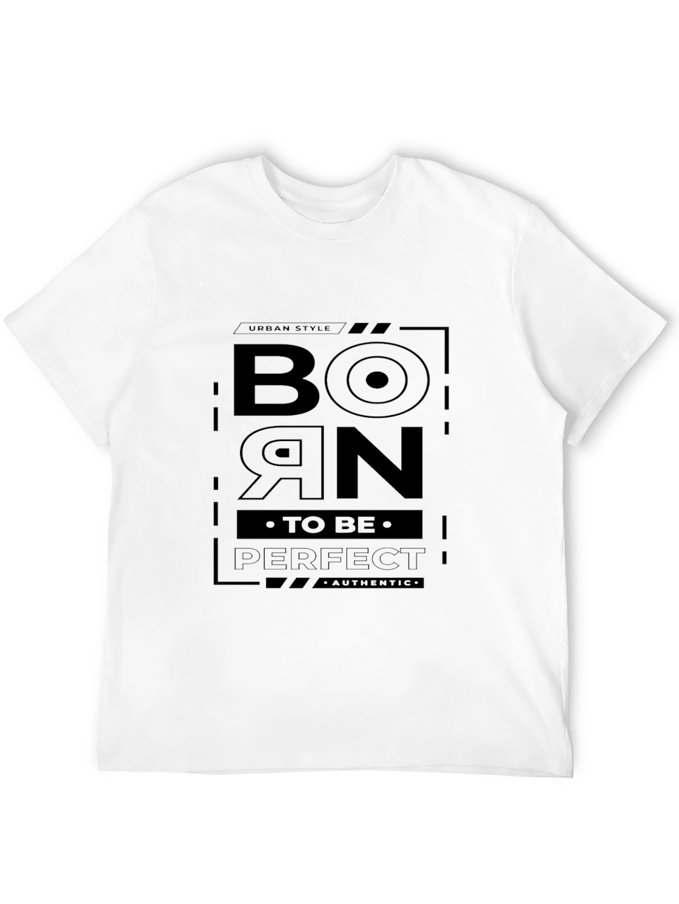 Born to be Perfect Black Graphic T-Shirt