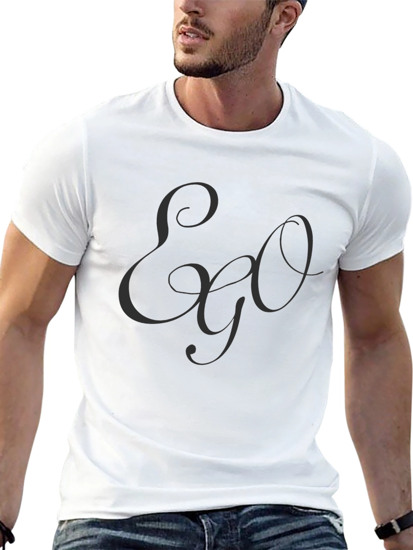 Ego Graphic Print Black Casual Tee