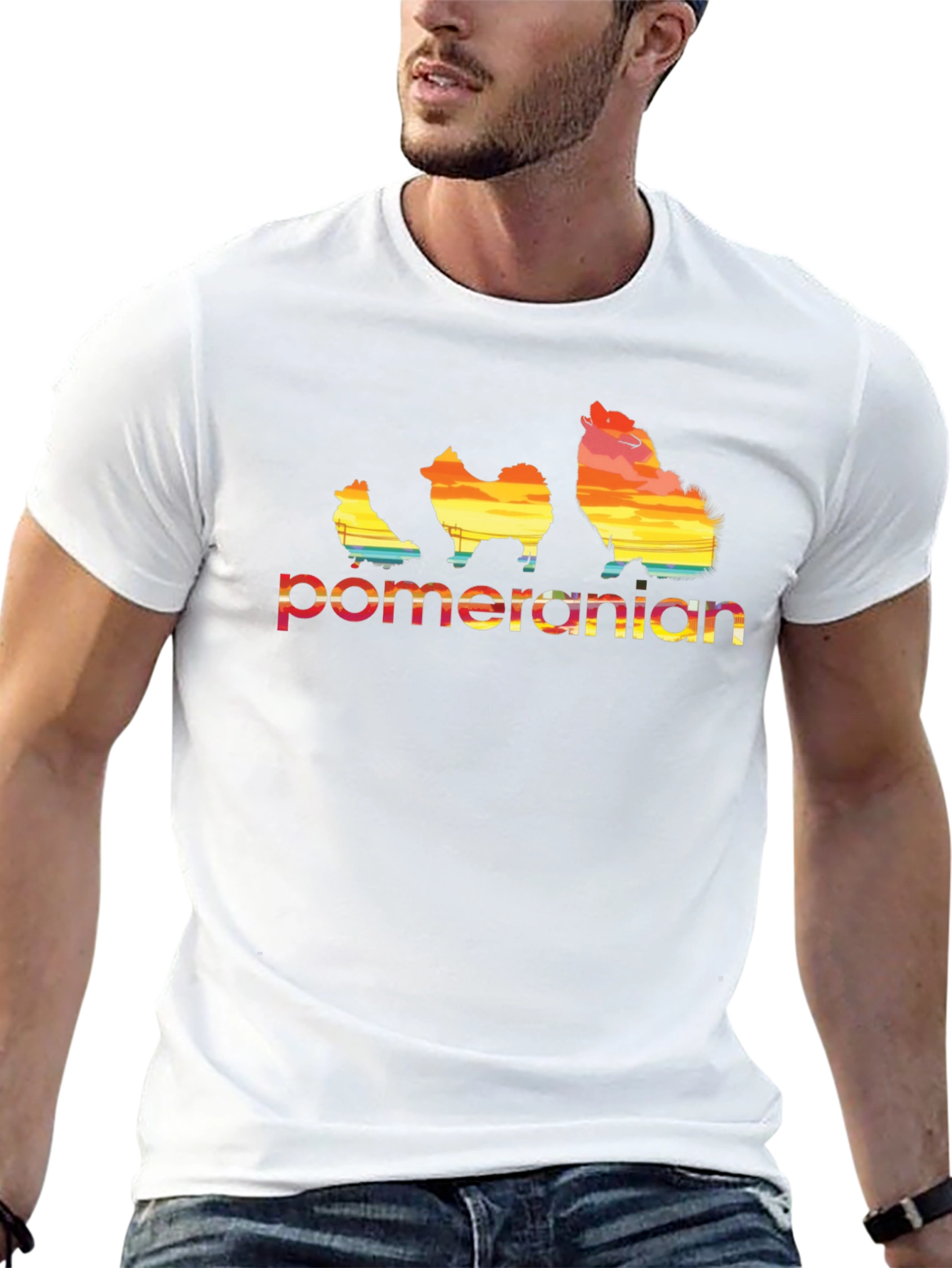 Pomeranian Sunset Graphic Tee - Unique Dog Lover Gift