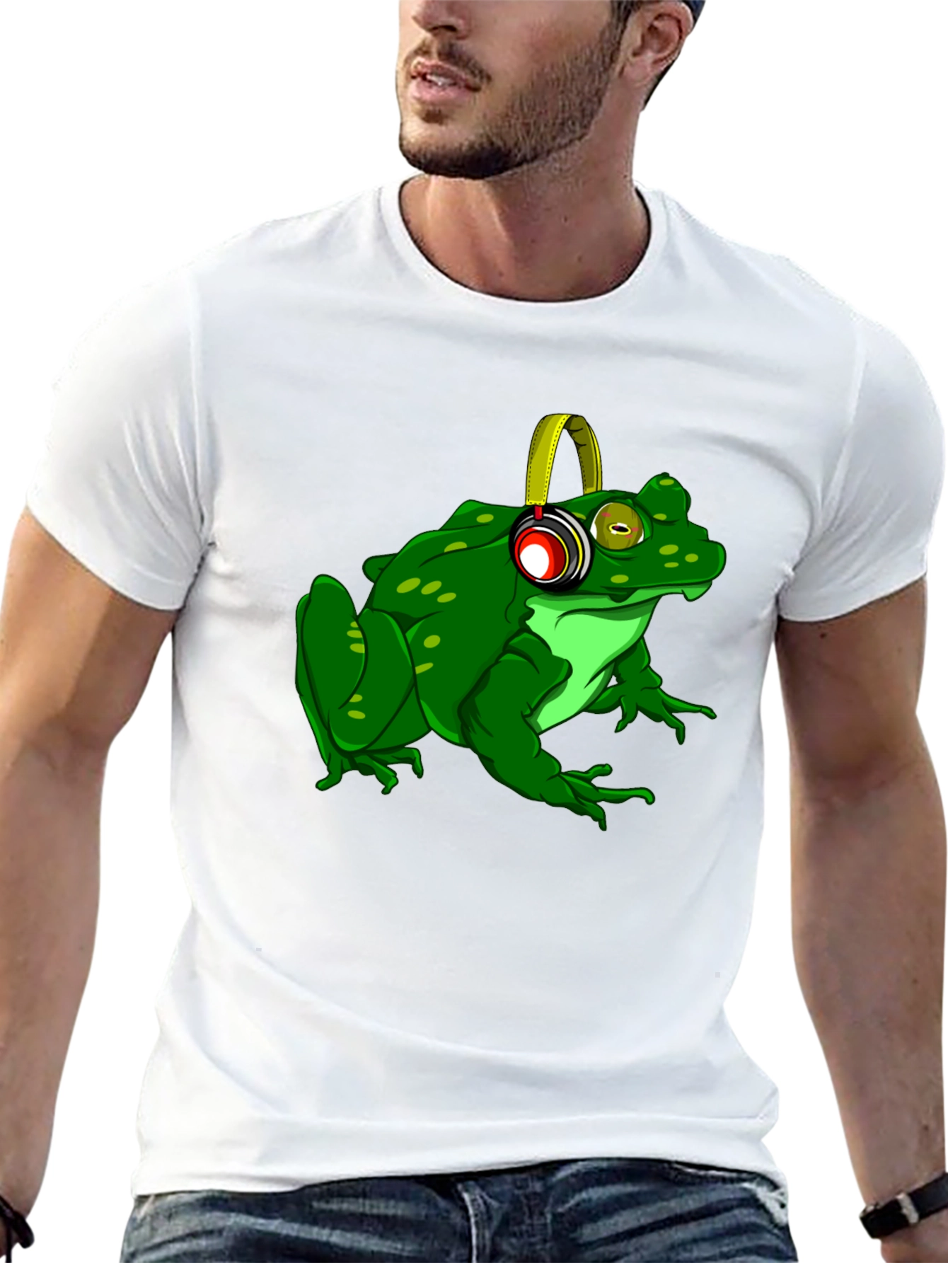 Frog with Headphones Graphic T-Shirt