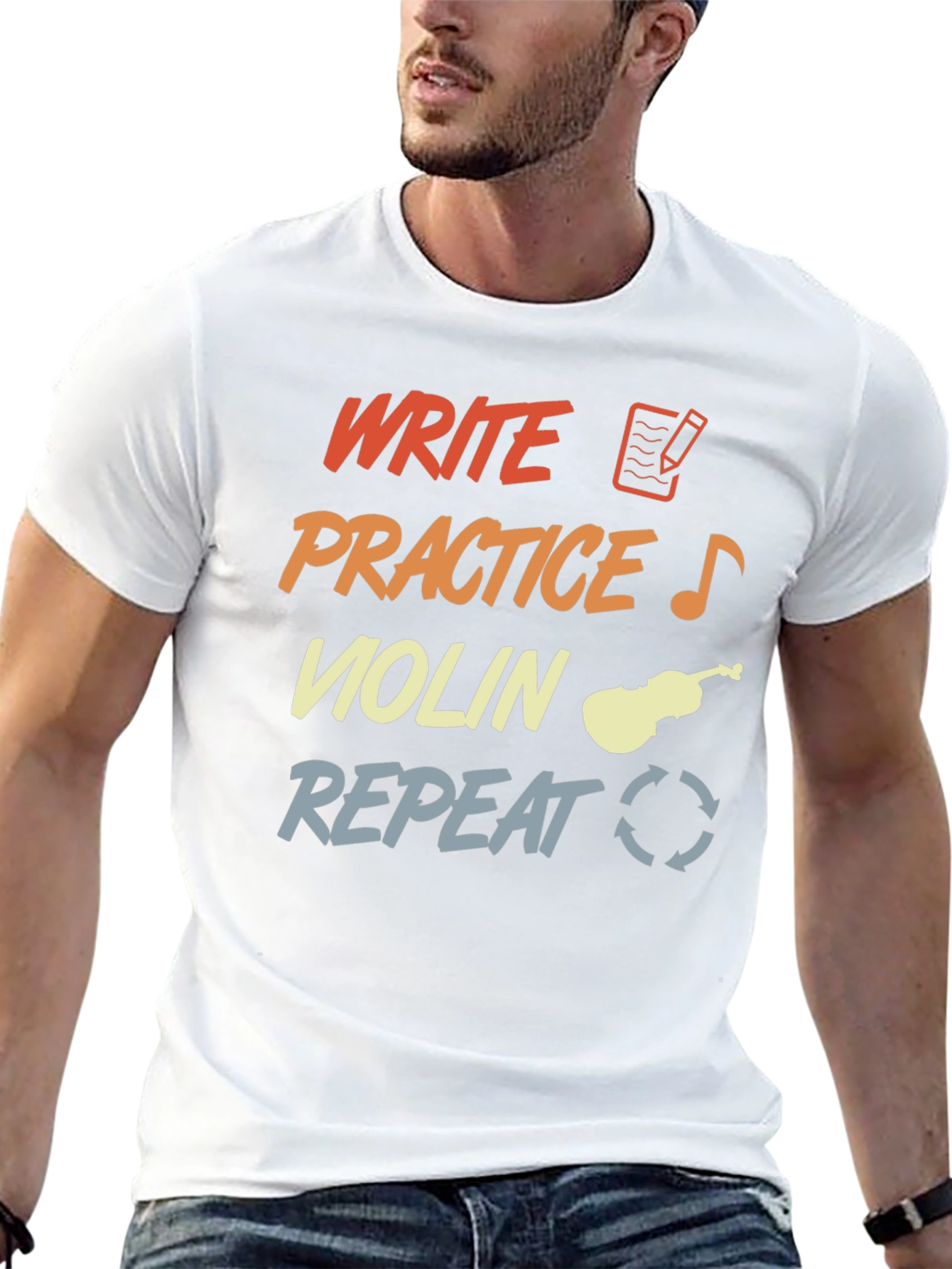 Write Practice Violin Repeat T-Shirt