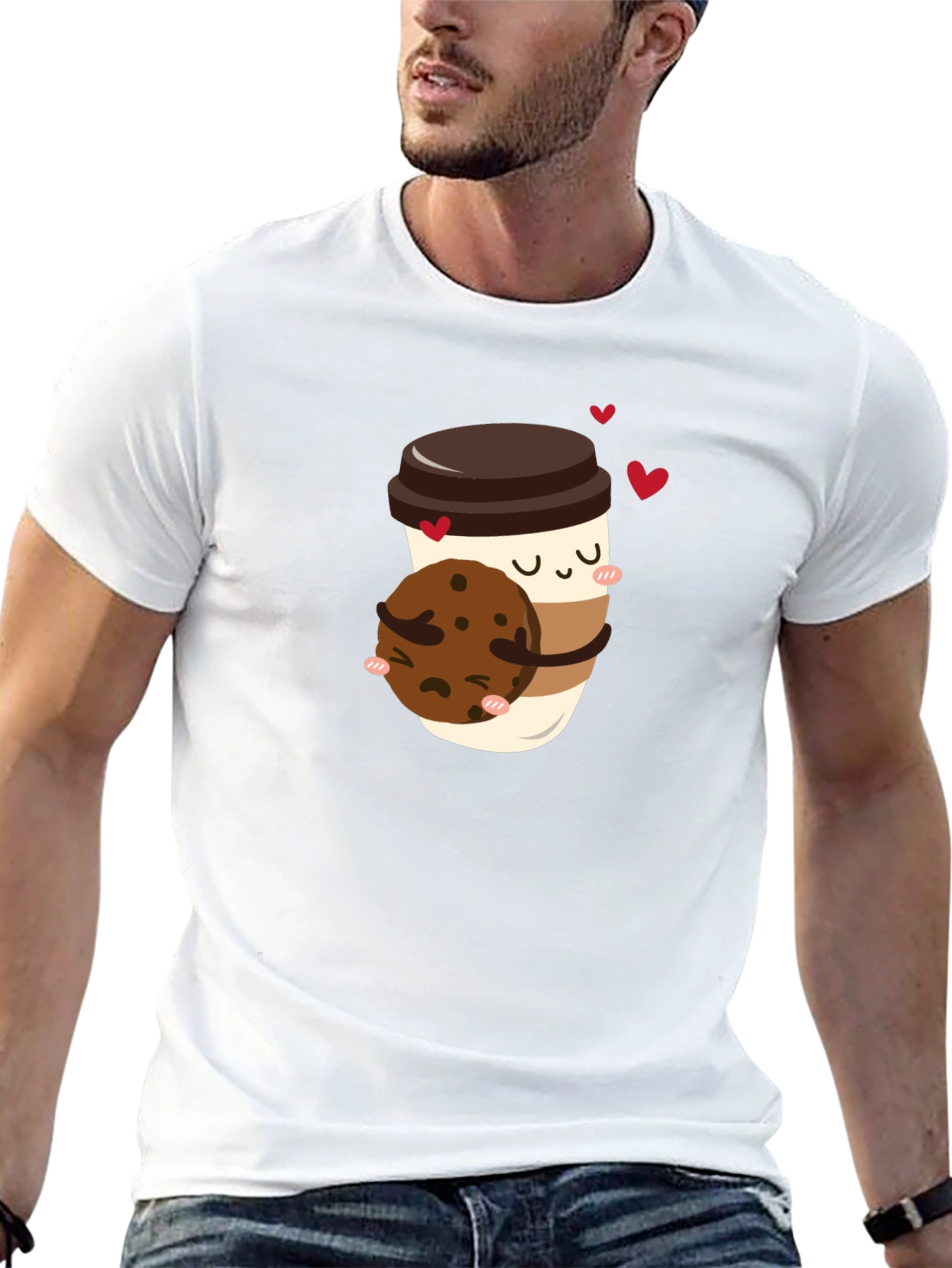 Coffee & Cookie Graphic T-Shirt - Black