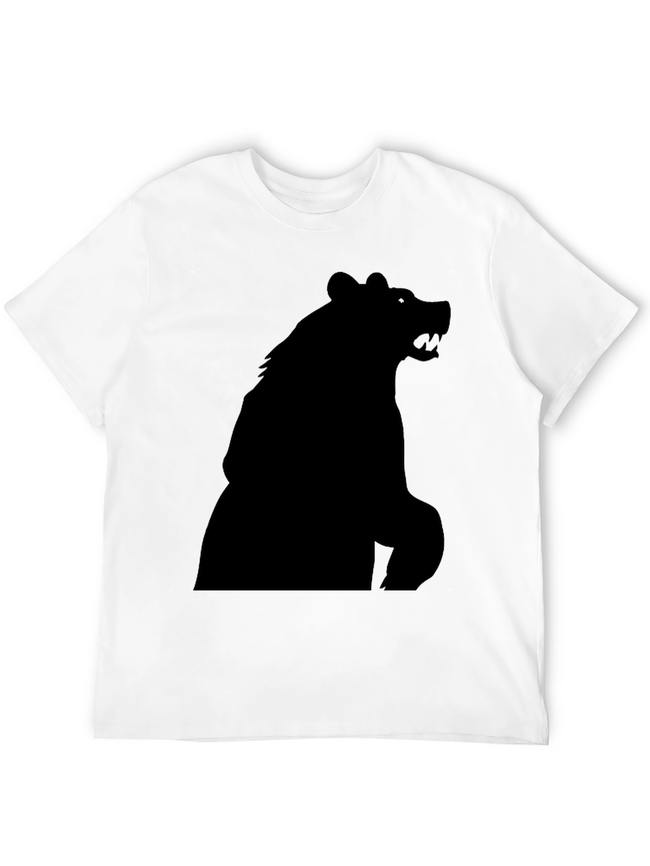 Black Bear Silhouette Graphic Tee - Mens Fashion