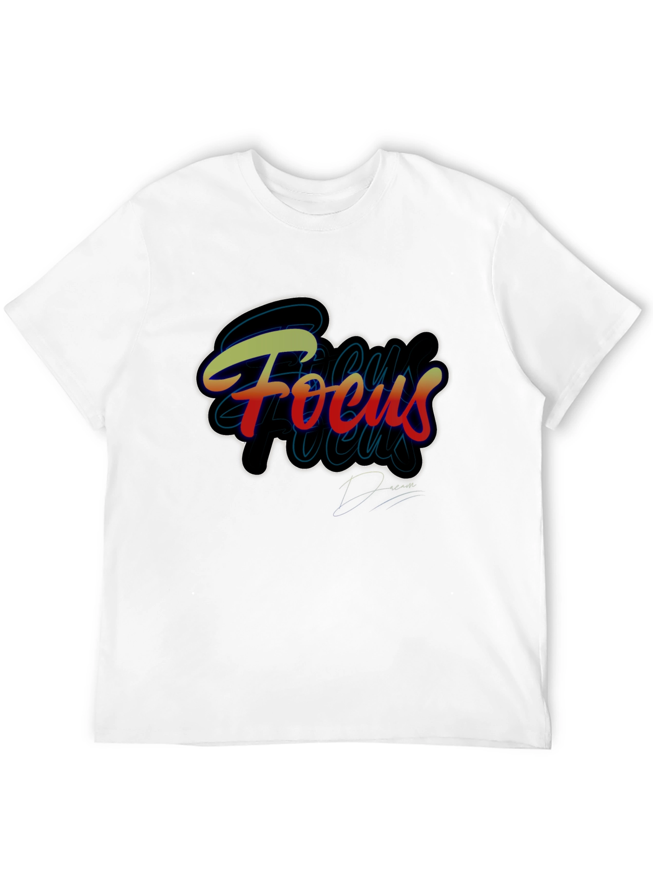 Focus Graphic Print Black Tee