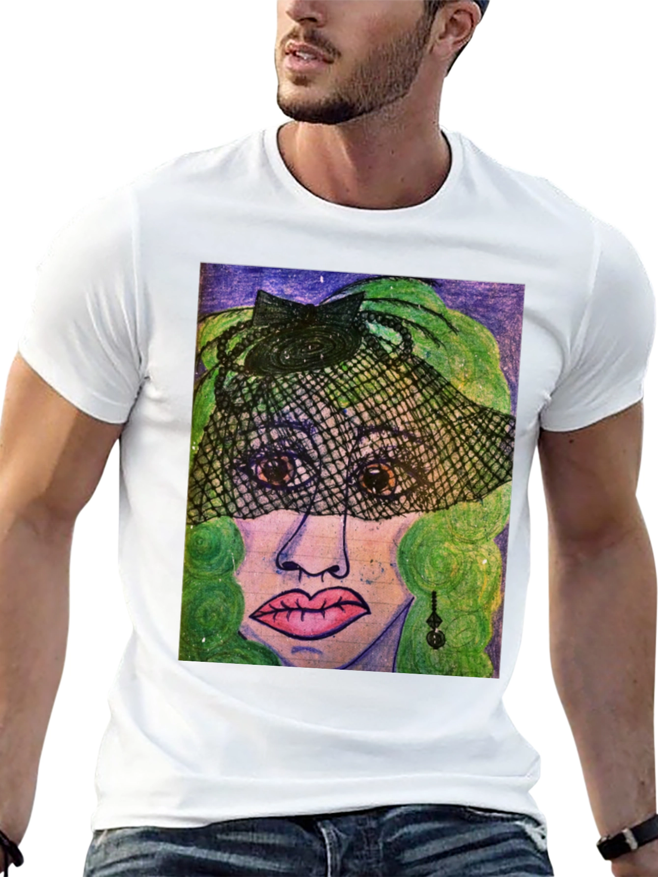 Artistic Woman Portrait Graphic Tee