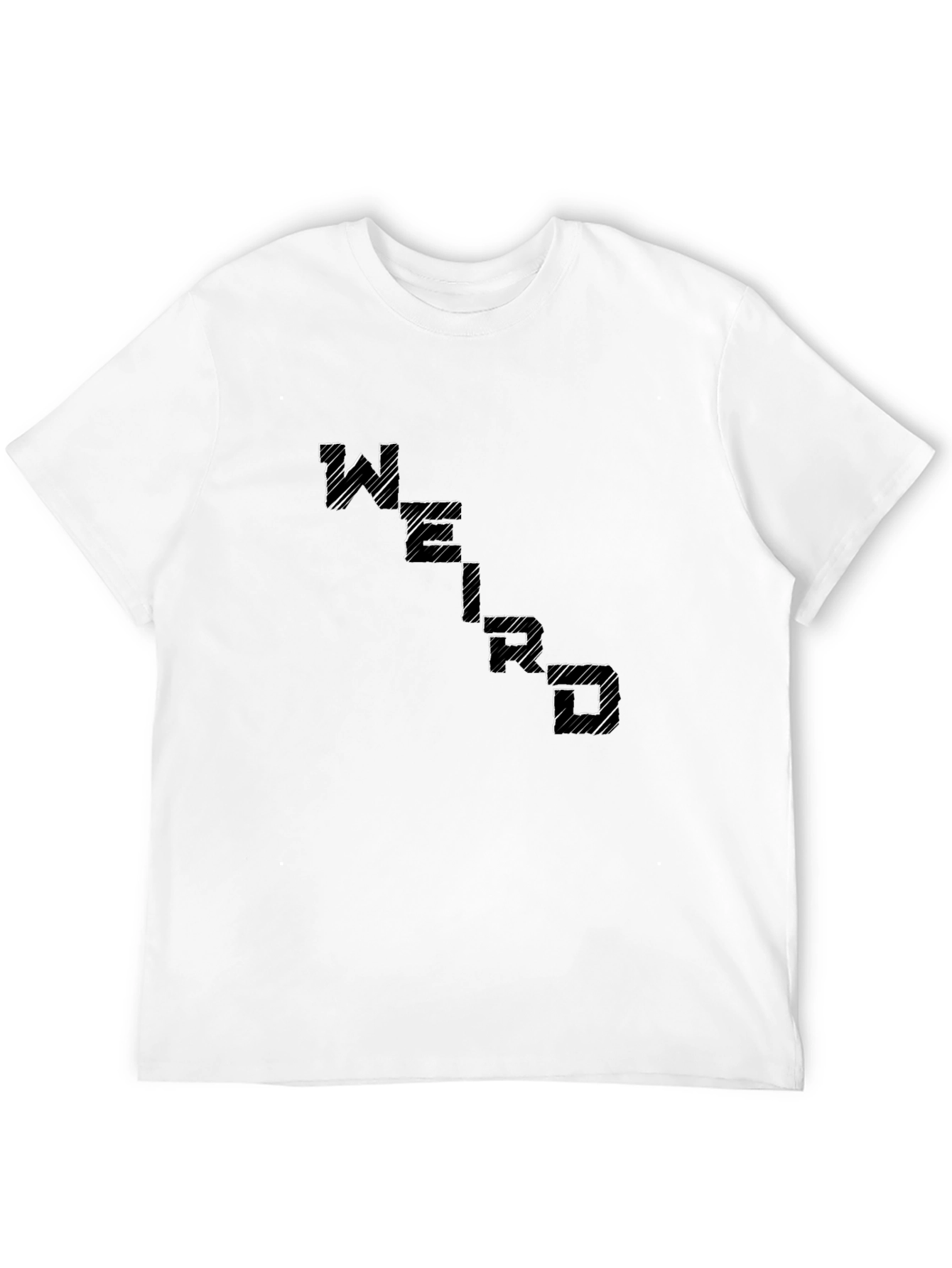 Abstract Scribble Letter Print Black T-Shirt