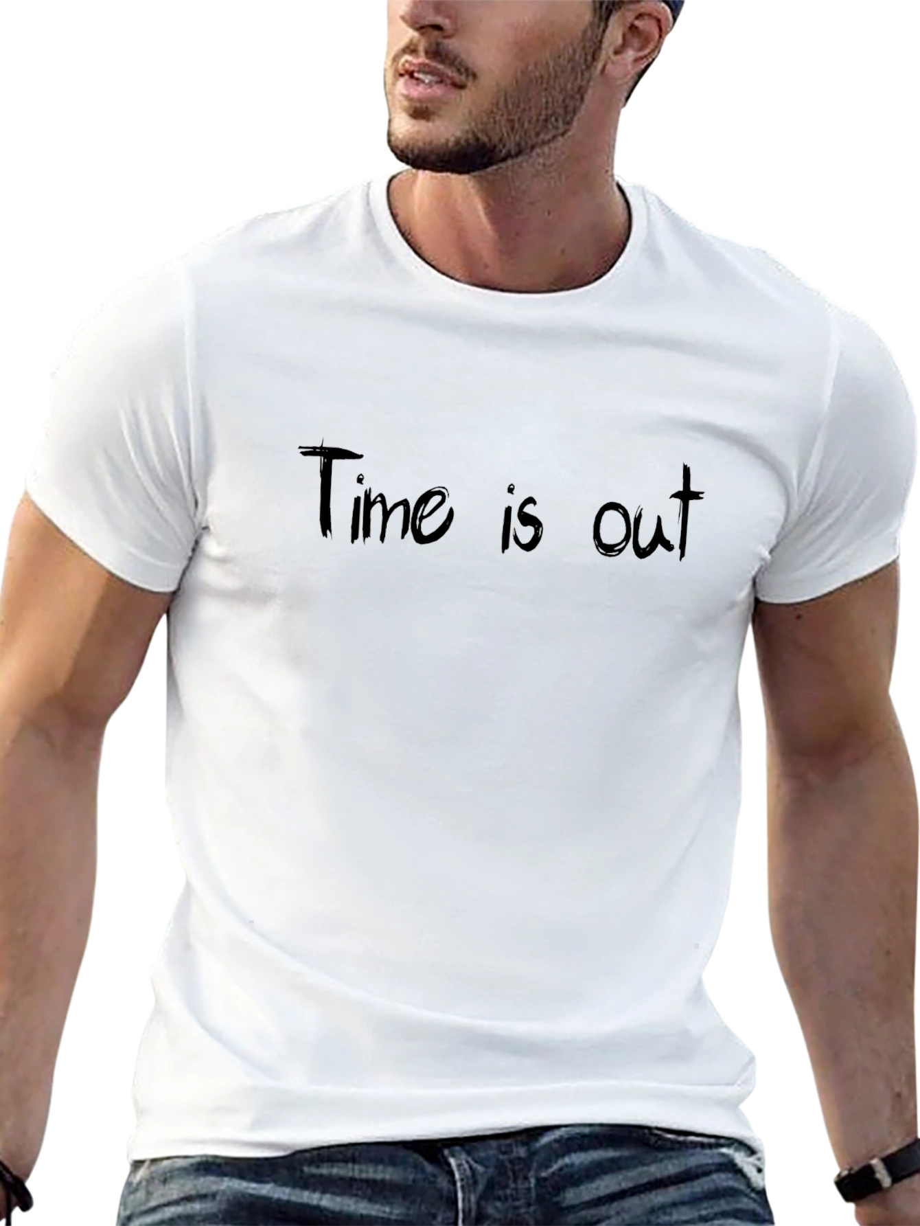 Time is Out Black Graphic Tee