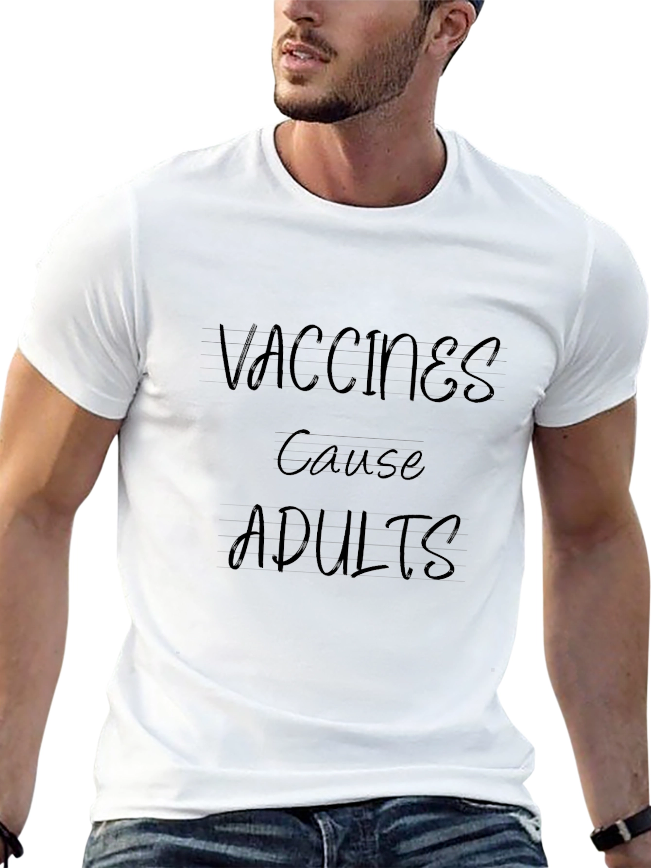 Vaccines Cause Adults Graphic Tee - Black