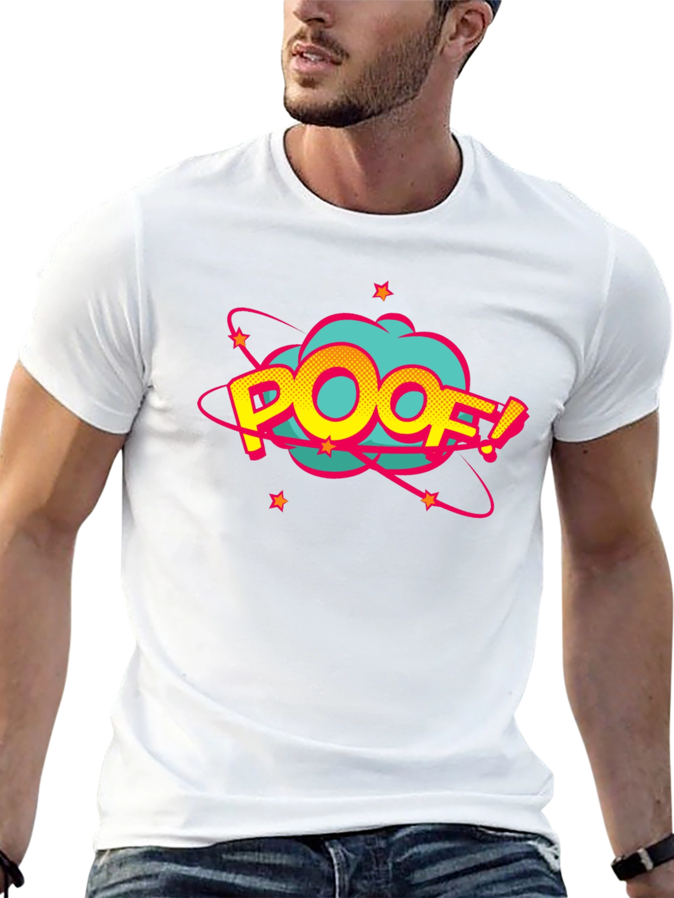 Poof! Graphic Print Black T-Shirt