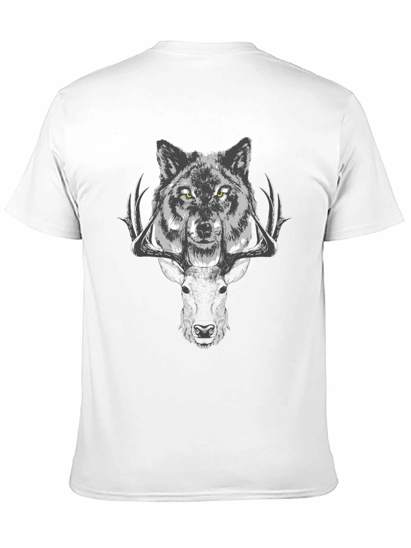 Wolf & Deer Graphic Tee - Black T-Shirt