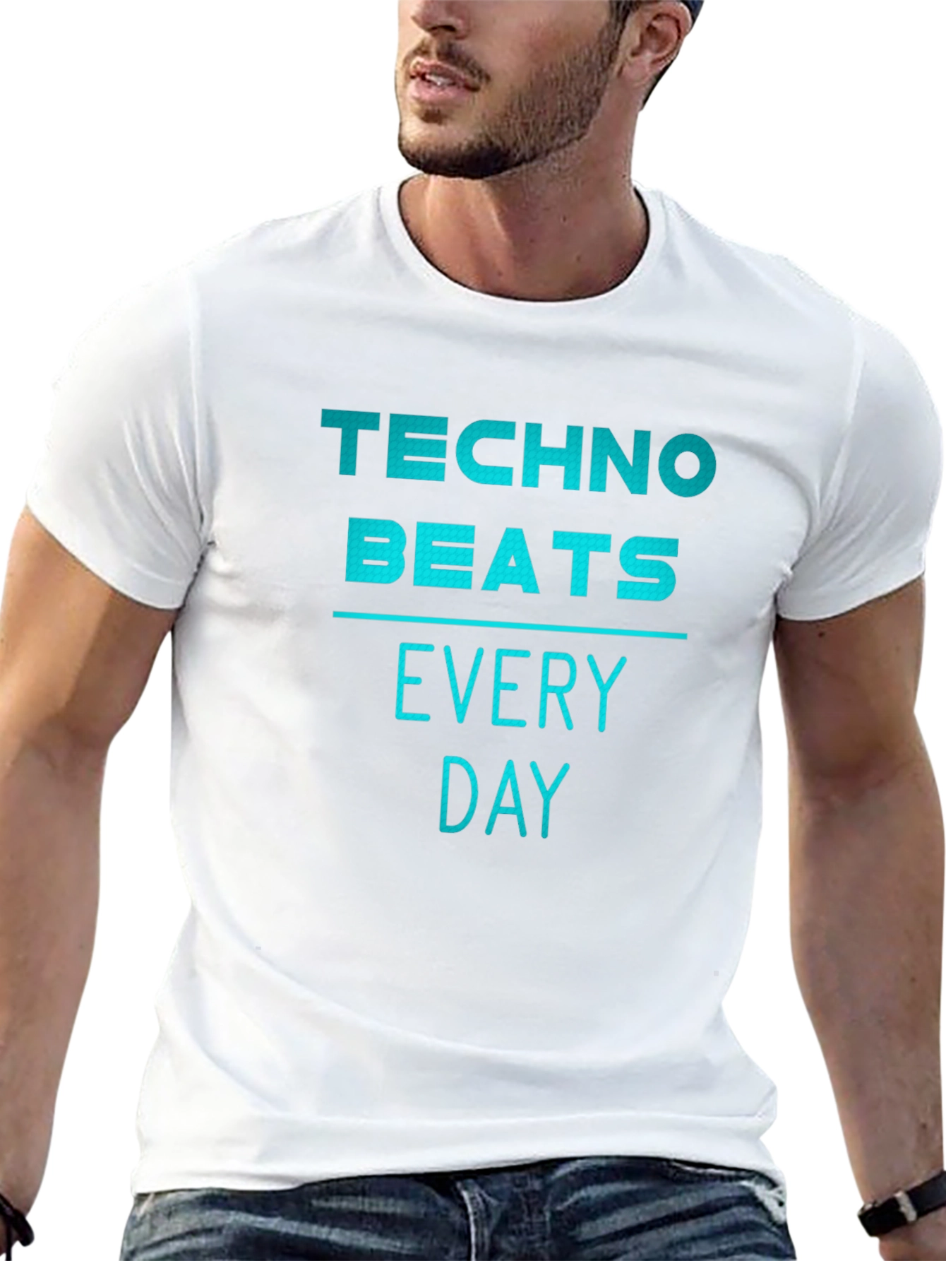 Techno Beats Every Day Graphic T-Shirt