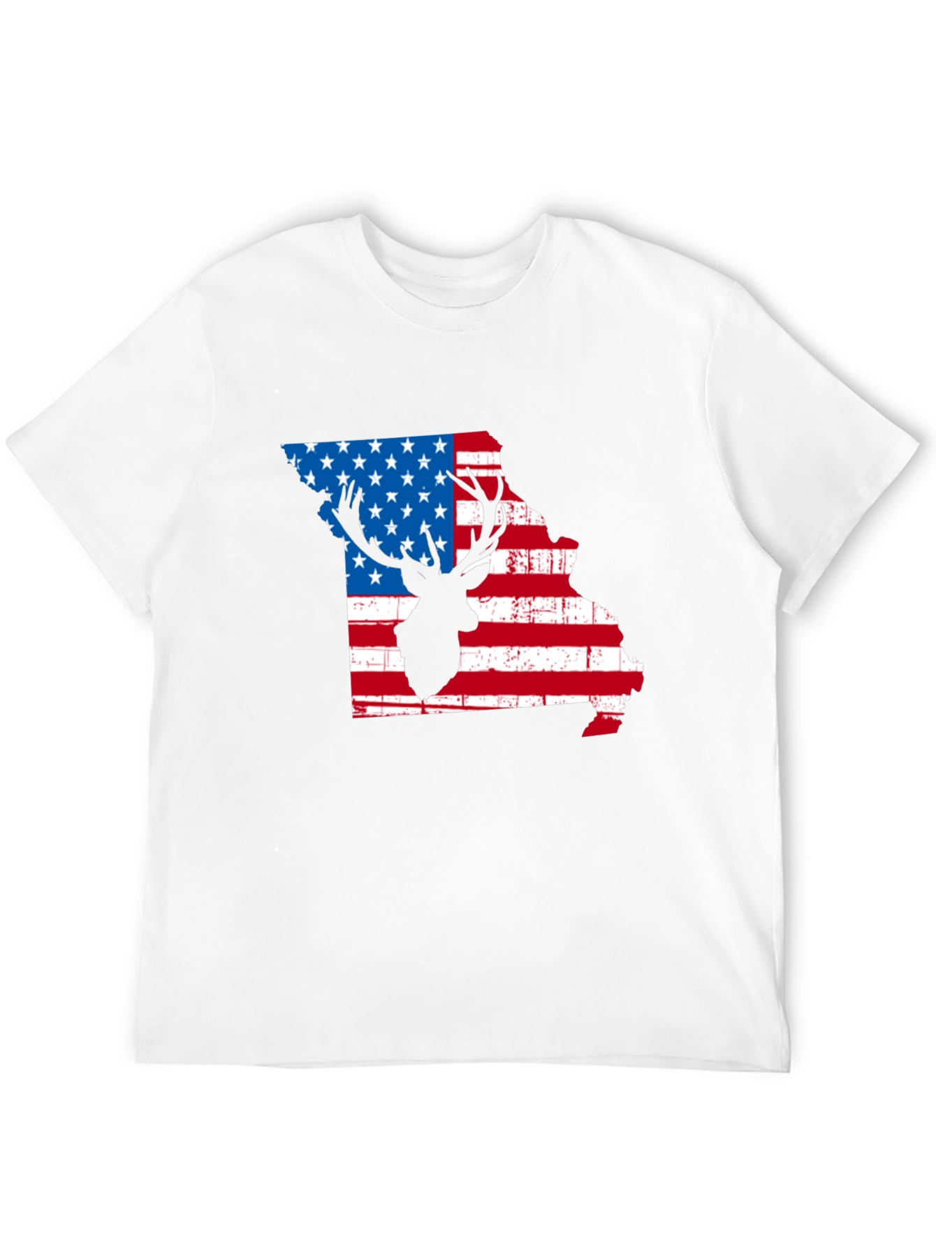 Missouri Deer USA Flag Graphic Tee