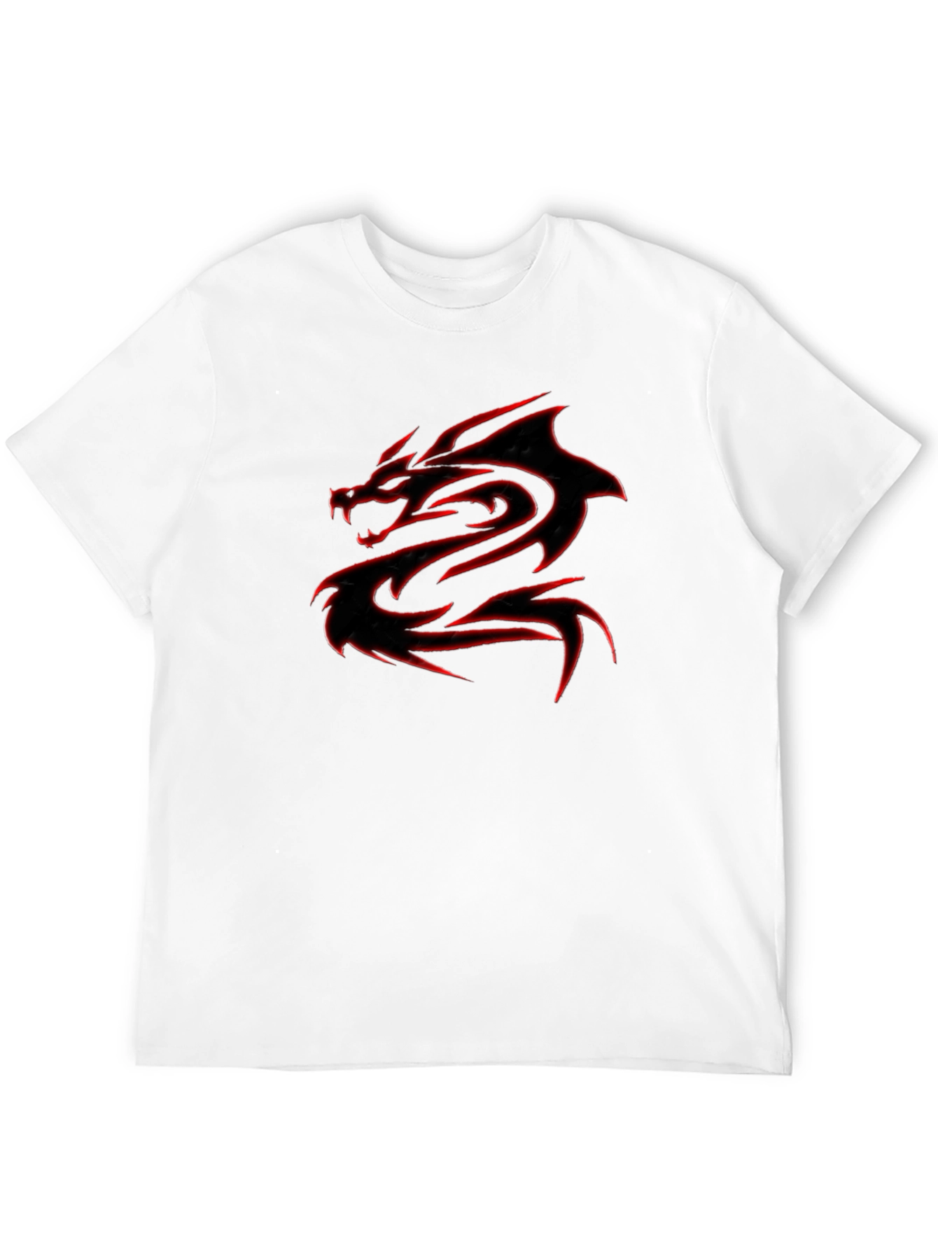 Black T-Shirt with Red Dragon Graphic