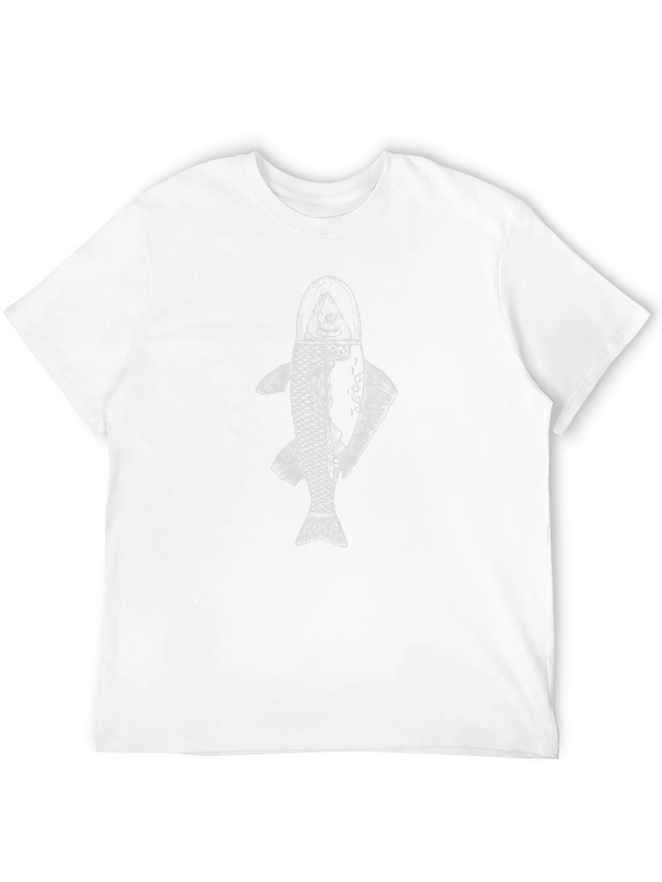 Unique Fish Graphic Tee - Black Cotton Blend