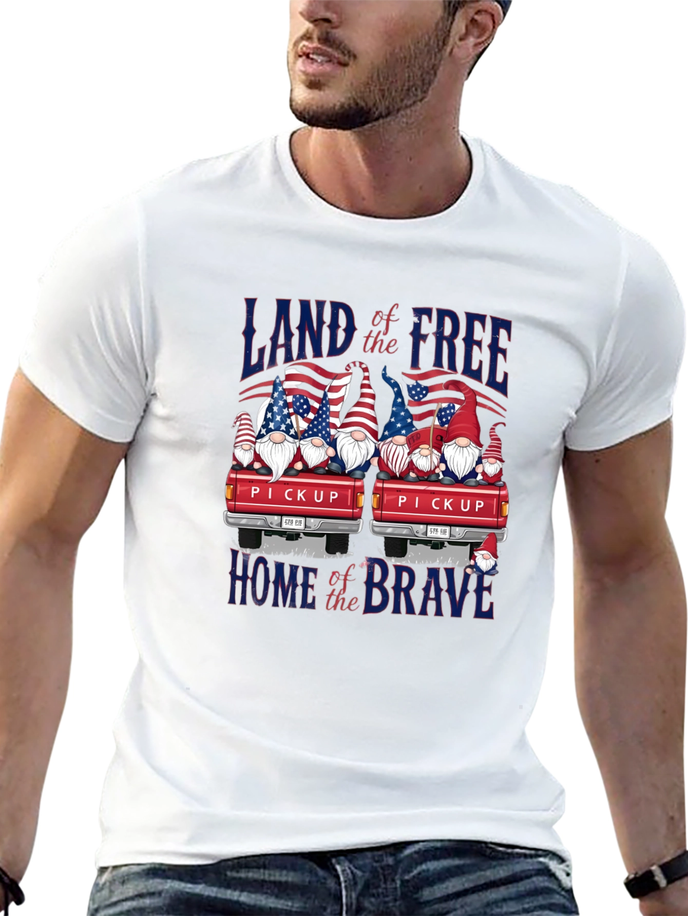 Patriotic Gnome Pickup Truck T-Shirt