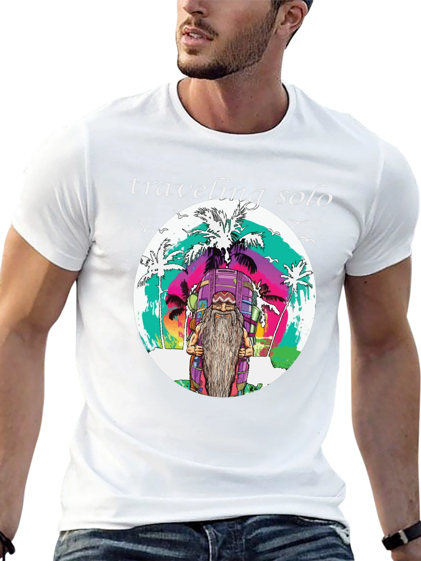 Traveling Solo Graphic T-Shirt - Black