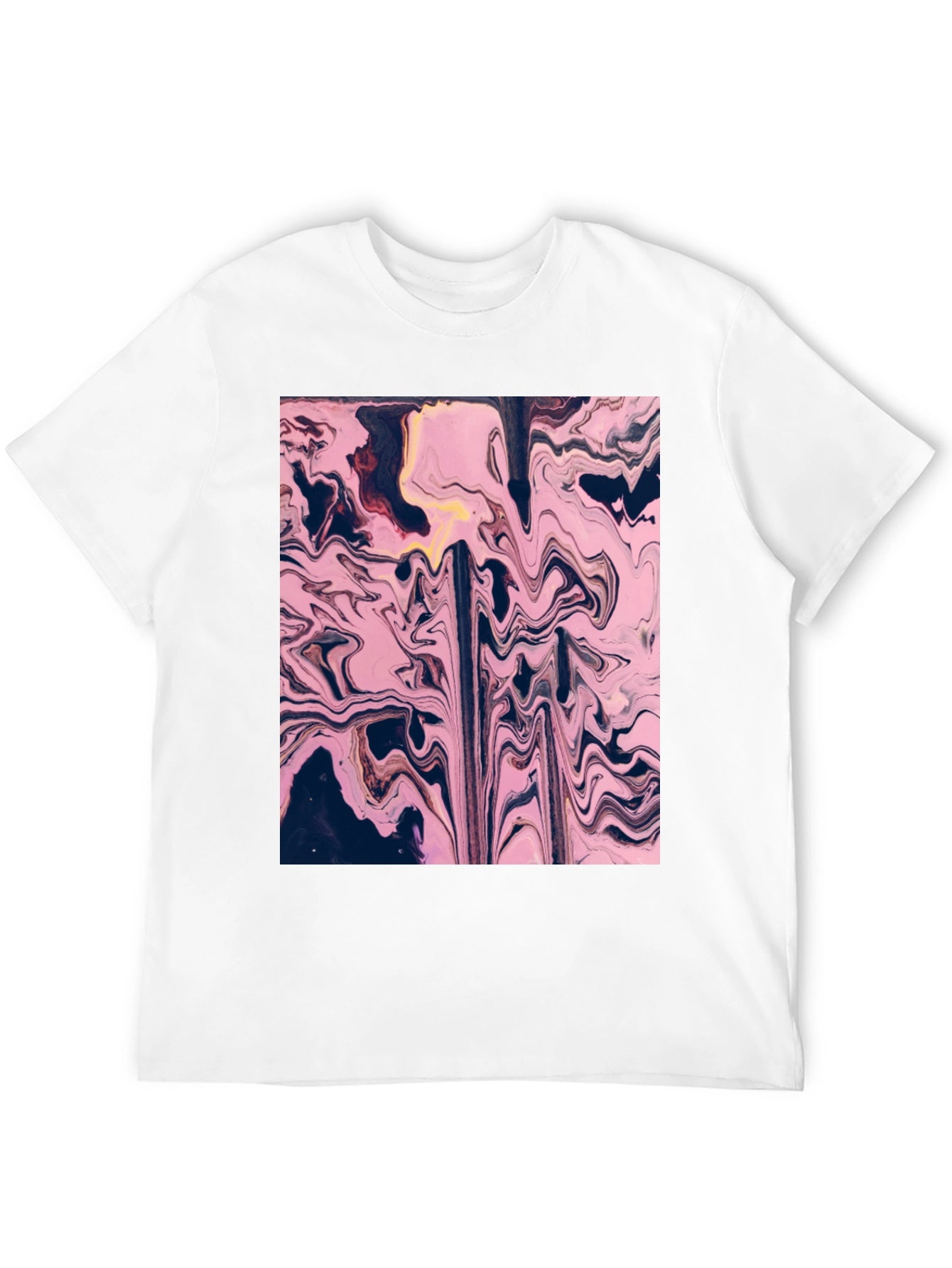 Abstract Pink Marble Graphic T-Shirt - Modern Art Tee