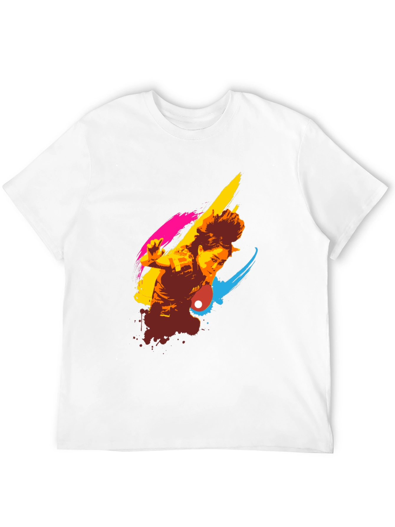 Artistic Table Tennis Player Graphic Tee