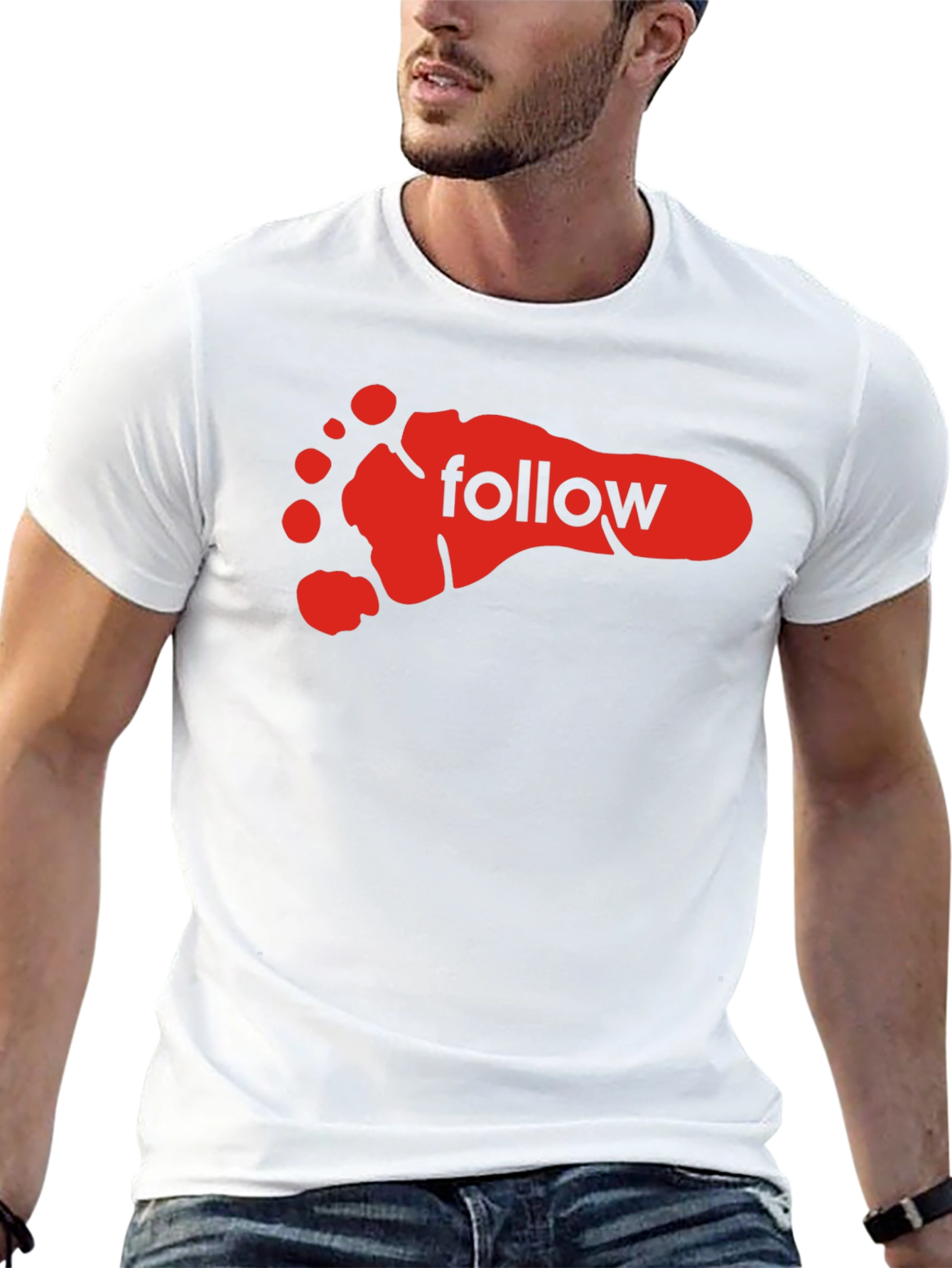Follow Footprint Black Graphic Tee