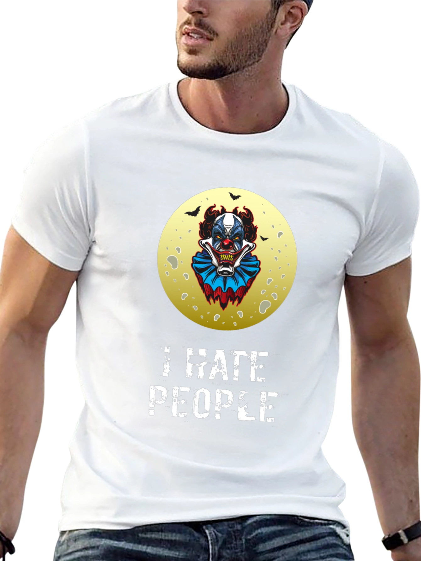 I Hate People Clown Graphic Tee - Black