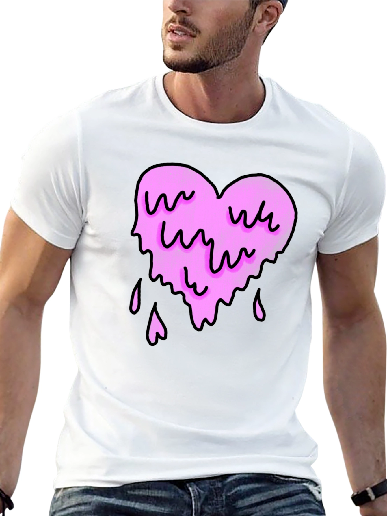 Melting Heart Graphic Tee - Black