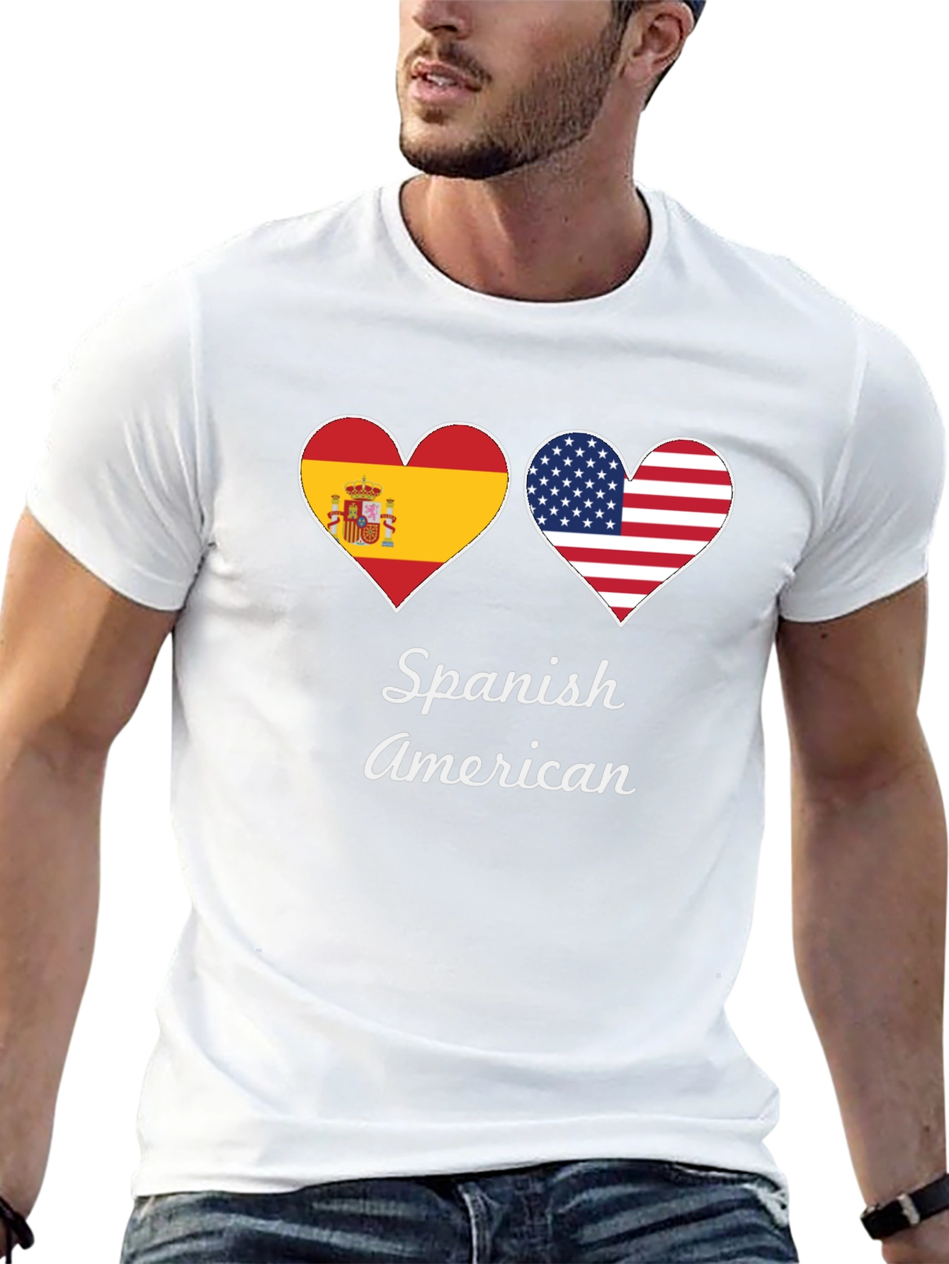 Spanish American Flag Heart T-Shirt