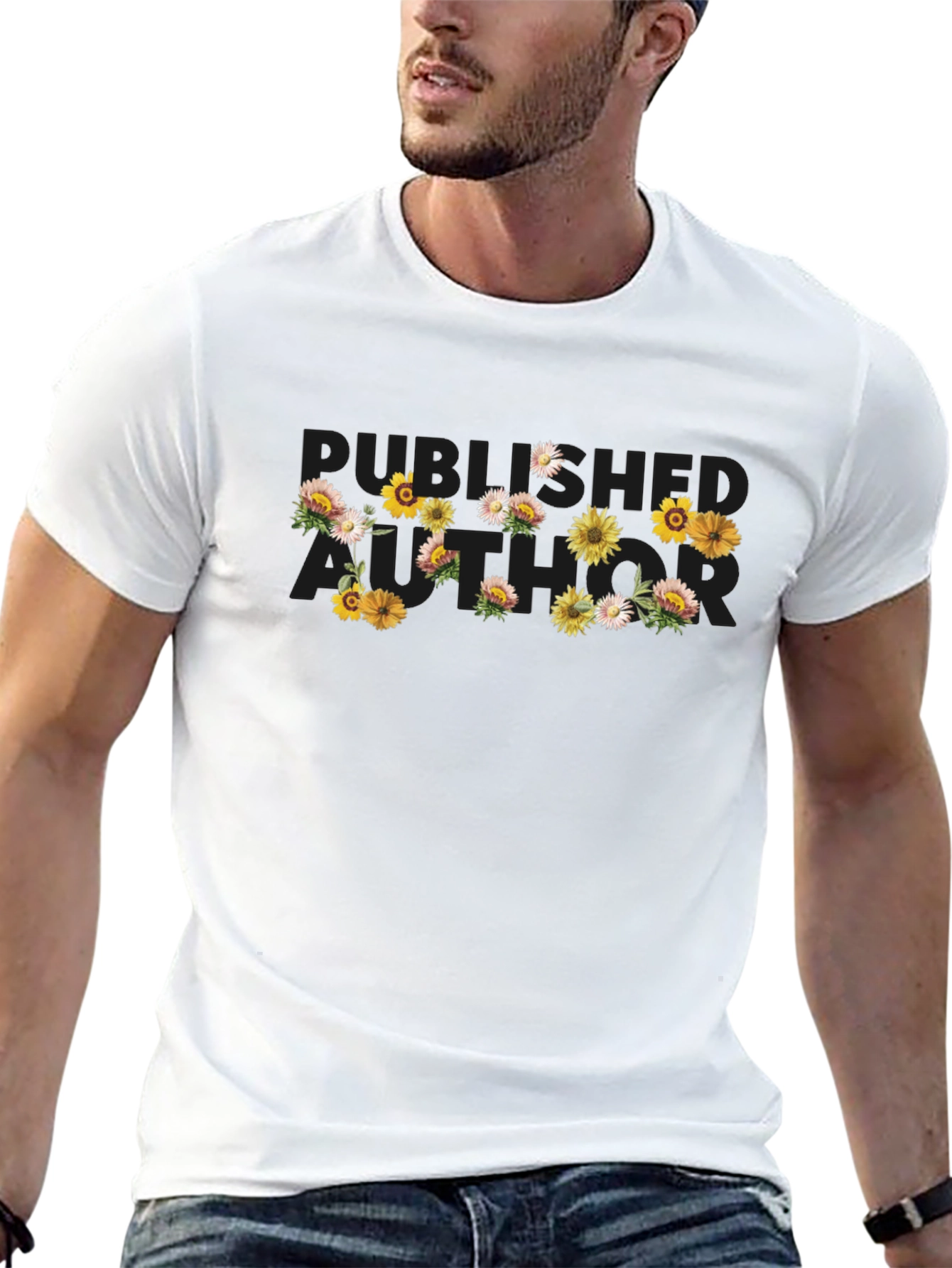 Floral Published Author Black T-Shirt