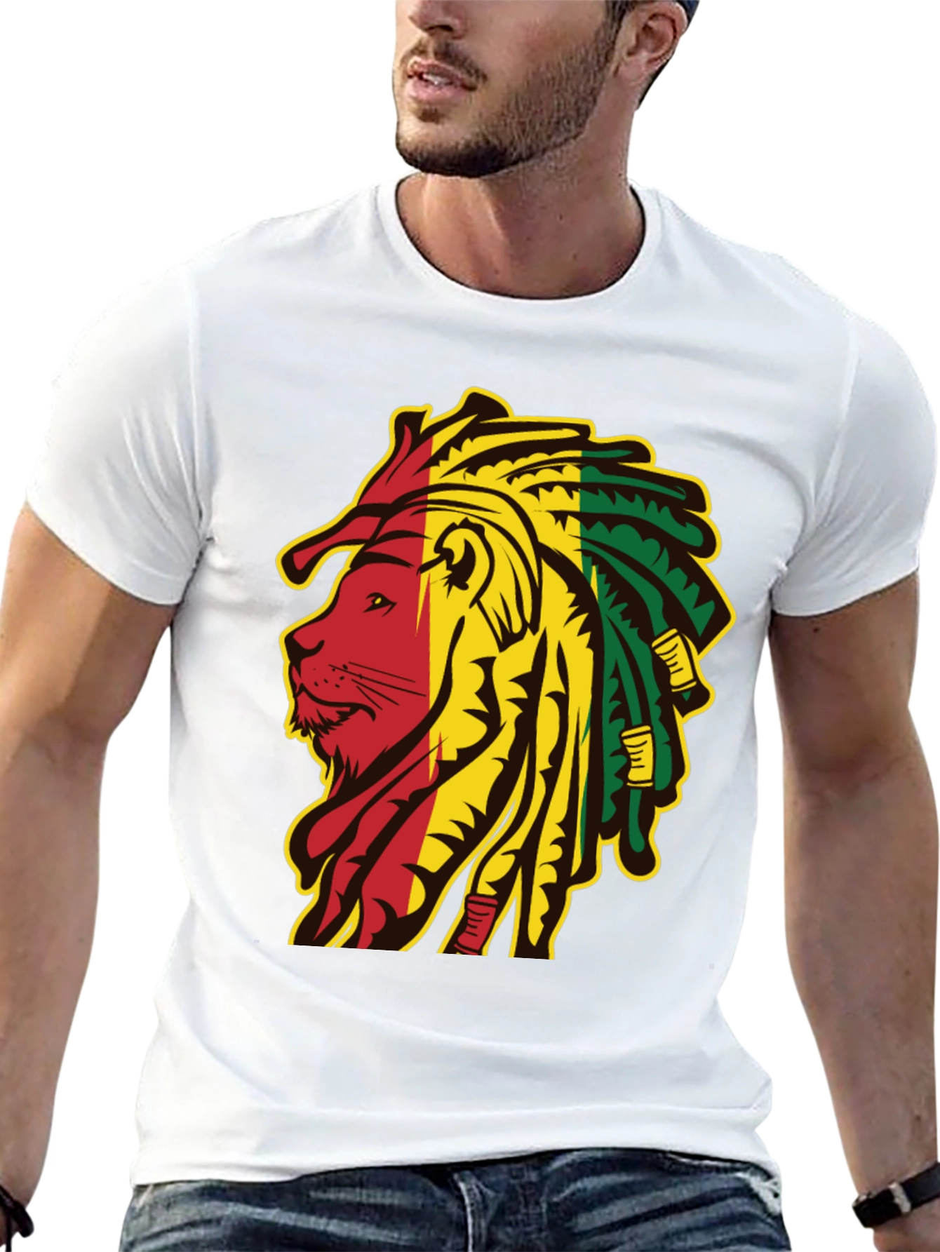 Rasta Lion Graphic Tee - Black T-Shirt