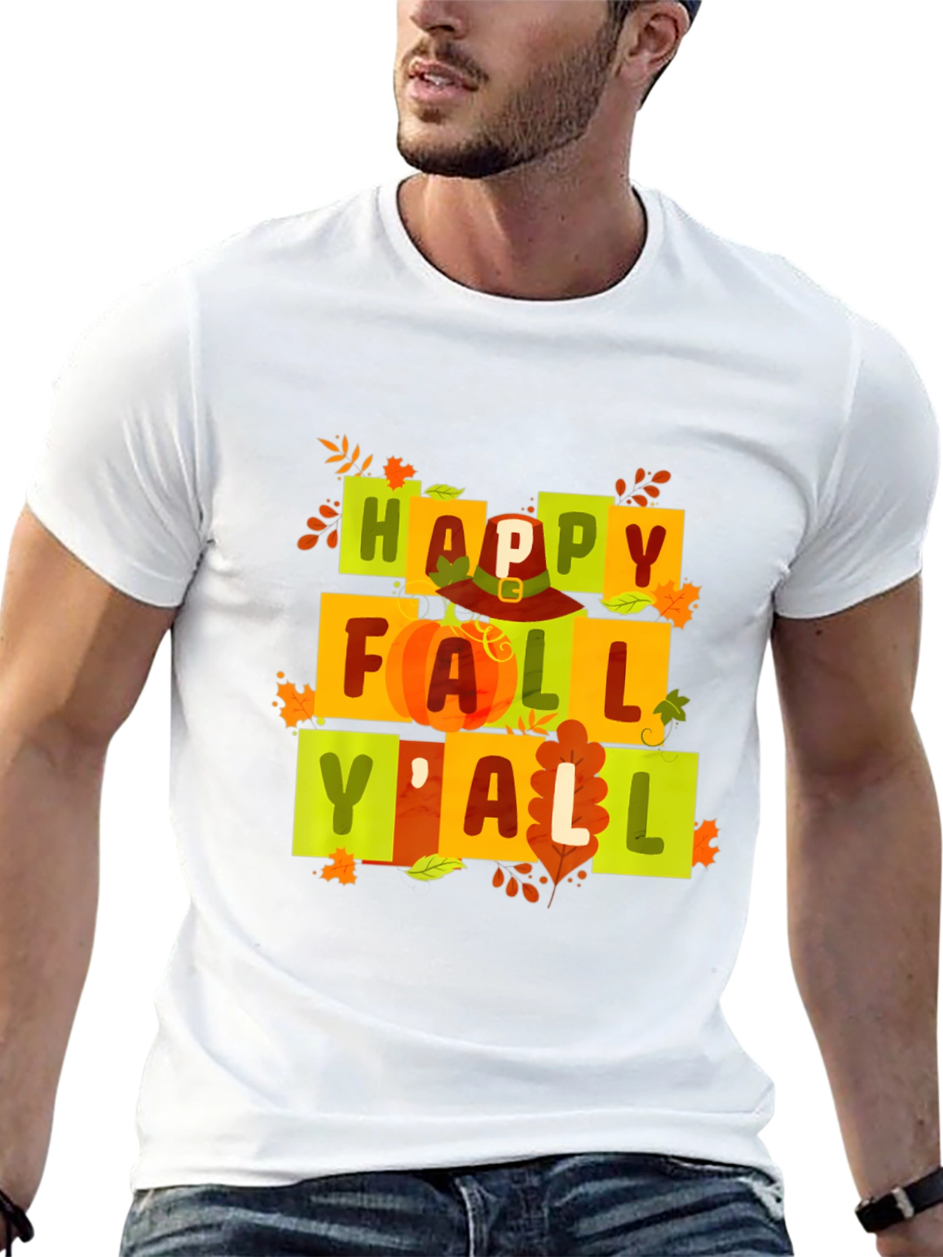 Happy Fall Yall Graphic Tee - Autumn Vibes