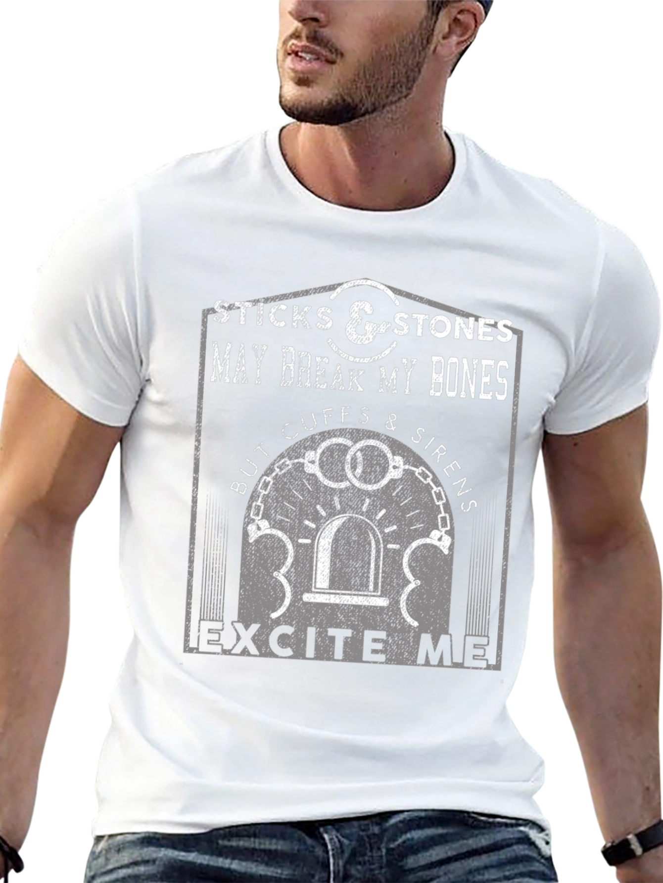 Sticks & Stones T-Shirt: Cuffs & Sirens Graphic Tee