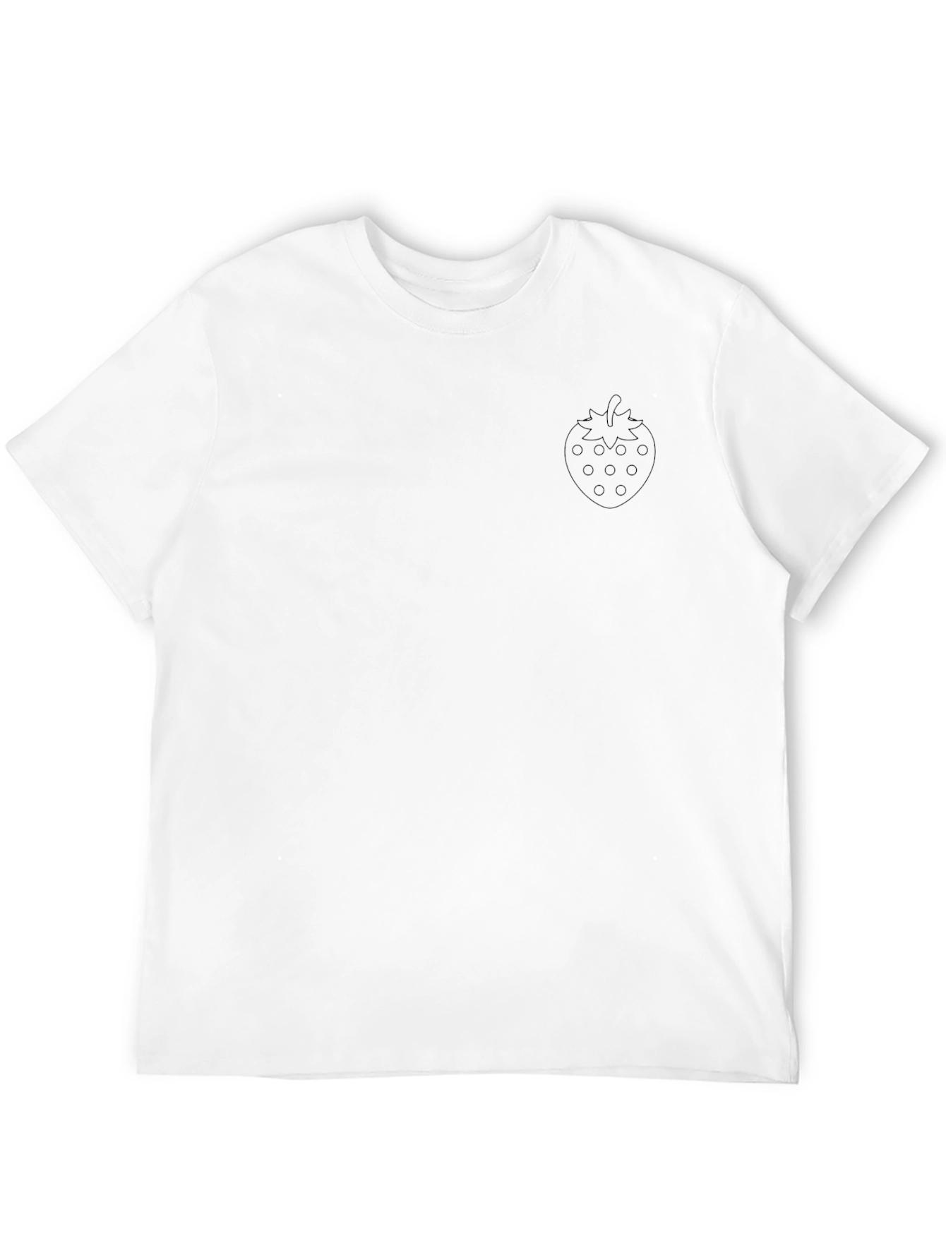 Minimalist Strawberry Graphic Black T-Shirt