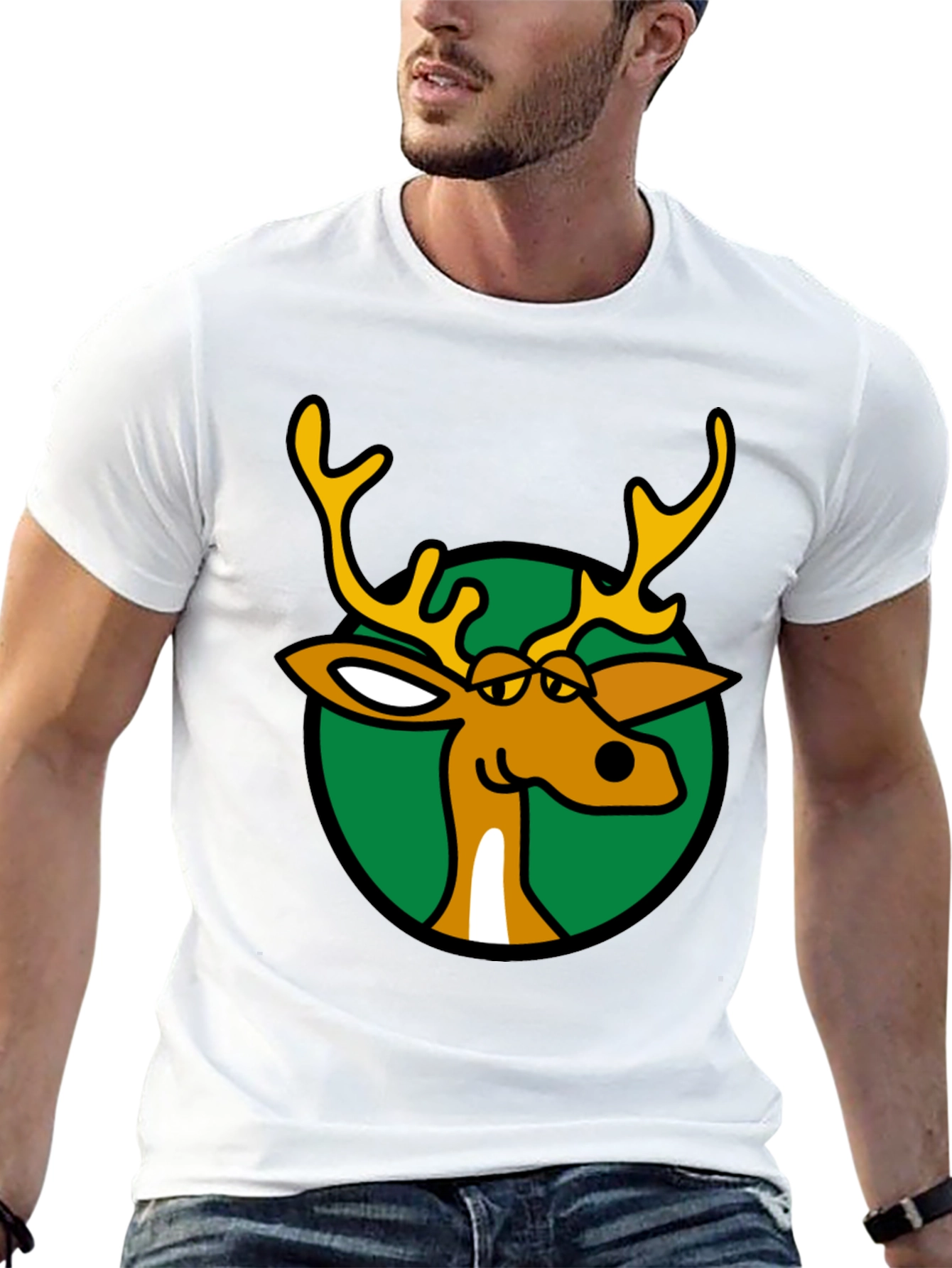 Funny Cartoon Reindeer T-Shirt