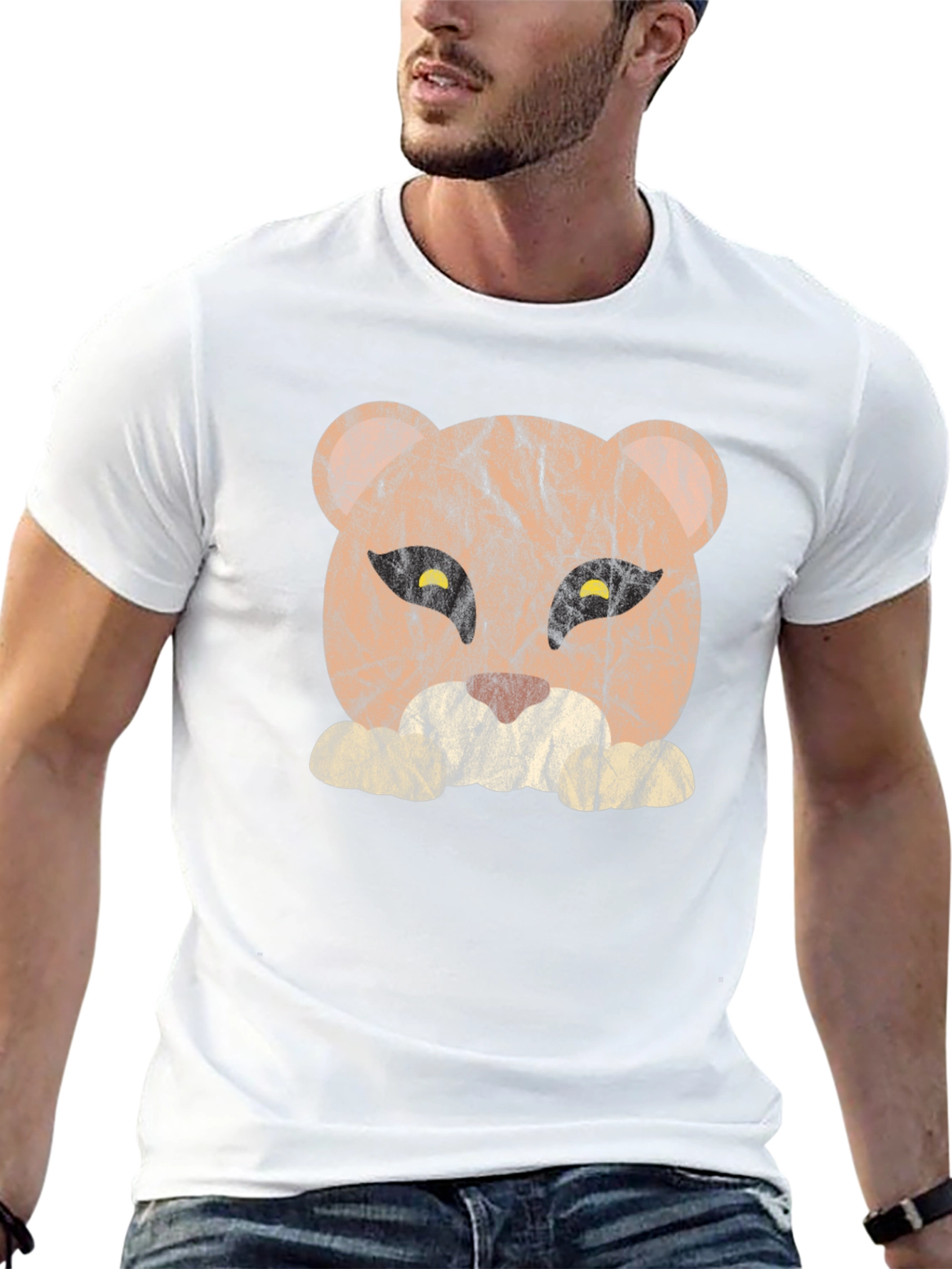Lioness Graphic Tee - Distressed Design