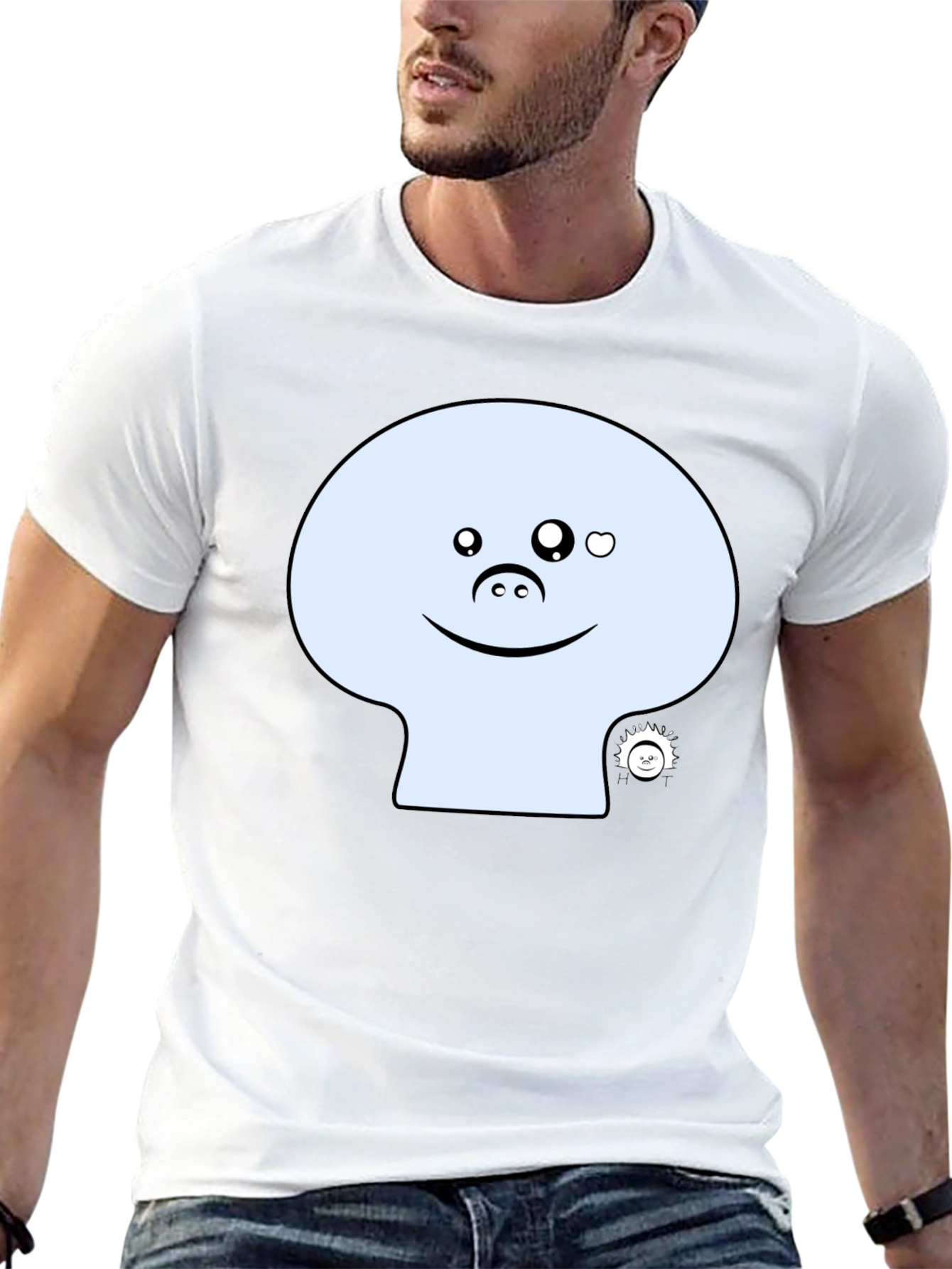 Funny Face Graphic Tee - Black Cotton Casual Shirt