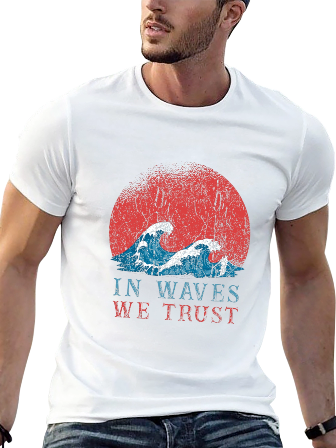 Retro In Waves We Trust Graphic Tee