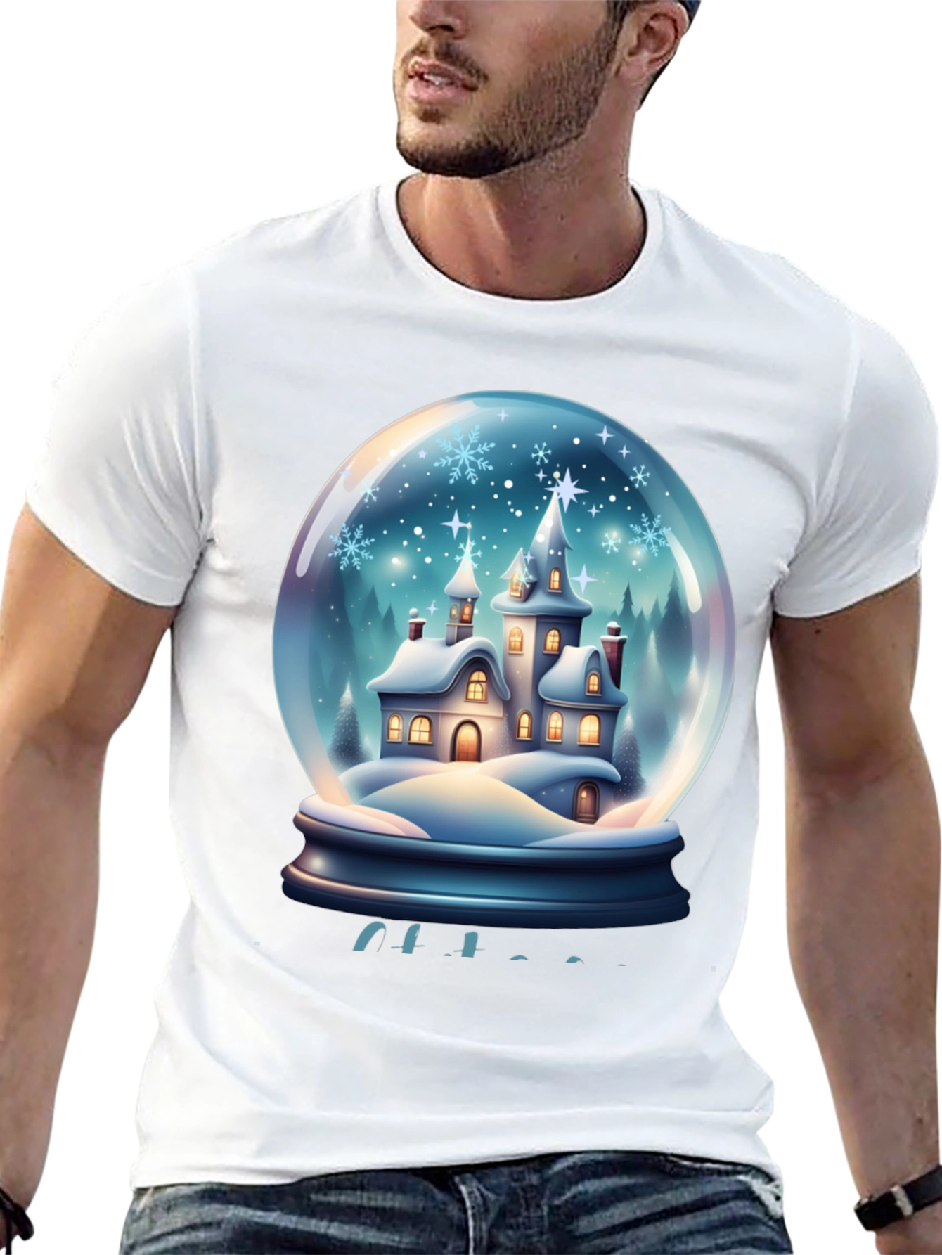 Snow Globe Castle Graphic T-Shirt