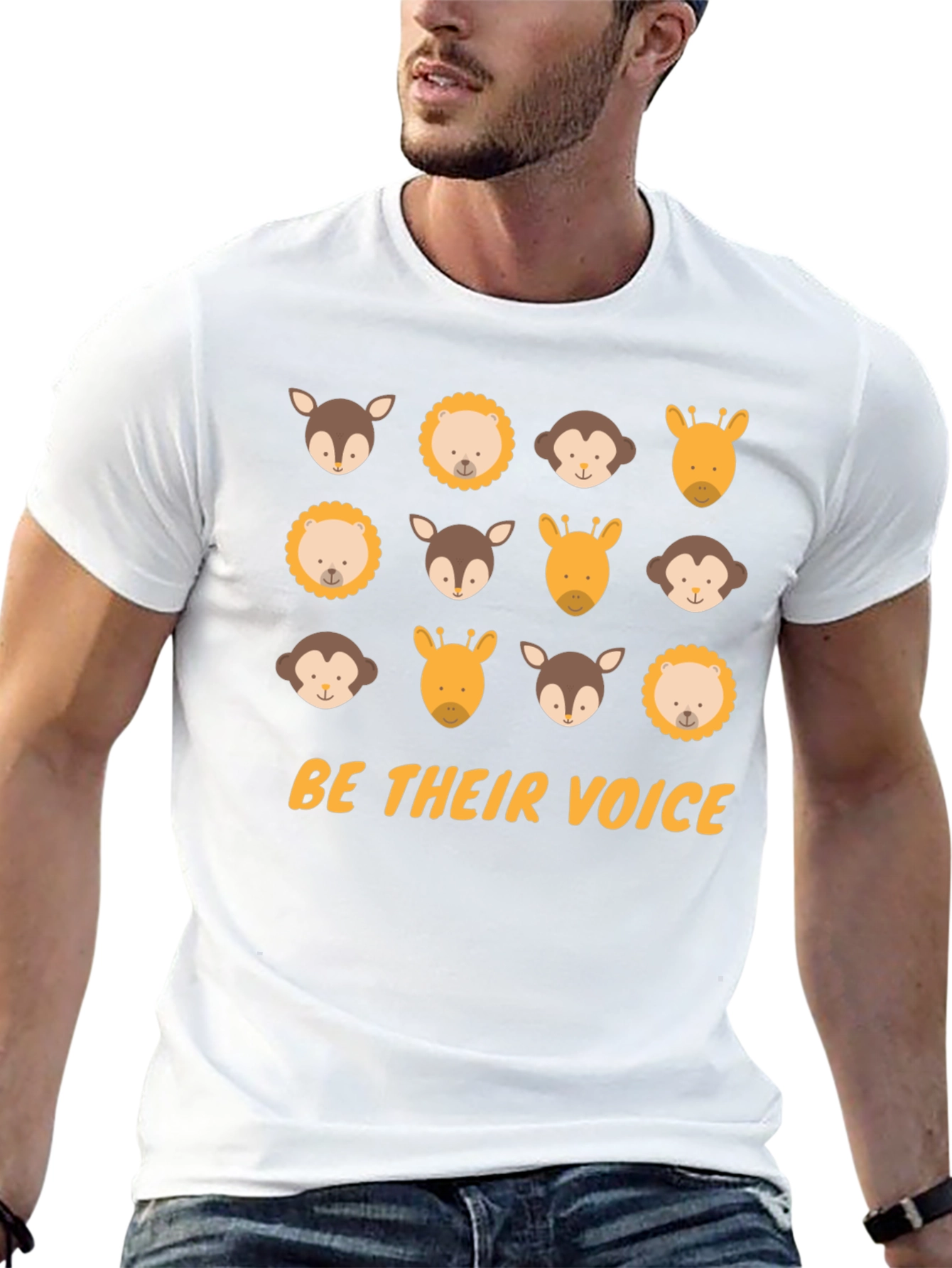 Be Their Voice Graphic Tee Animal Print Black T-Shirt