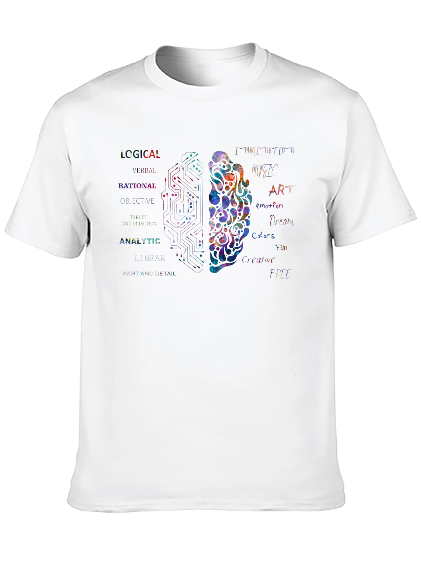 Dual Brain Thinking T-Shirt - Logical & Creative Mind
